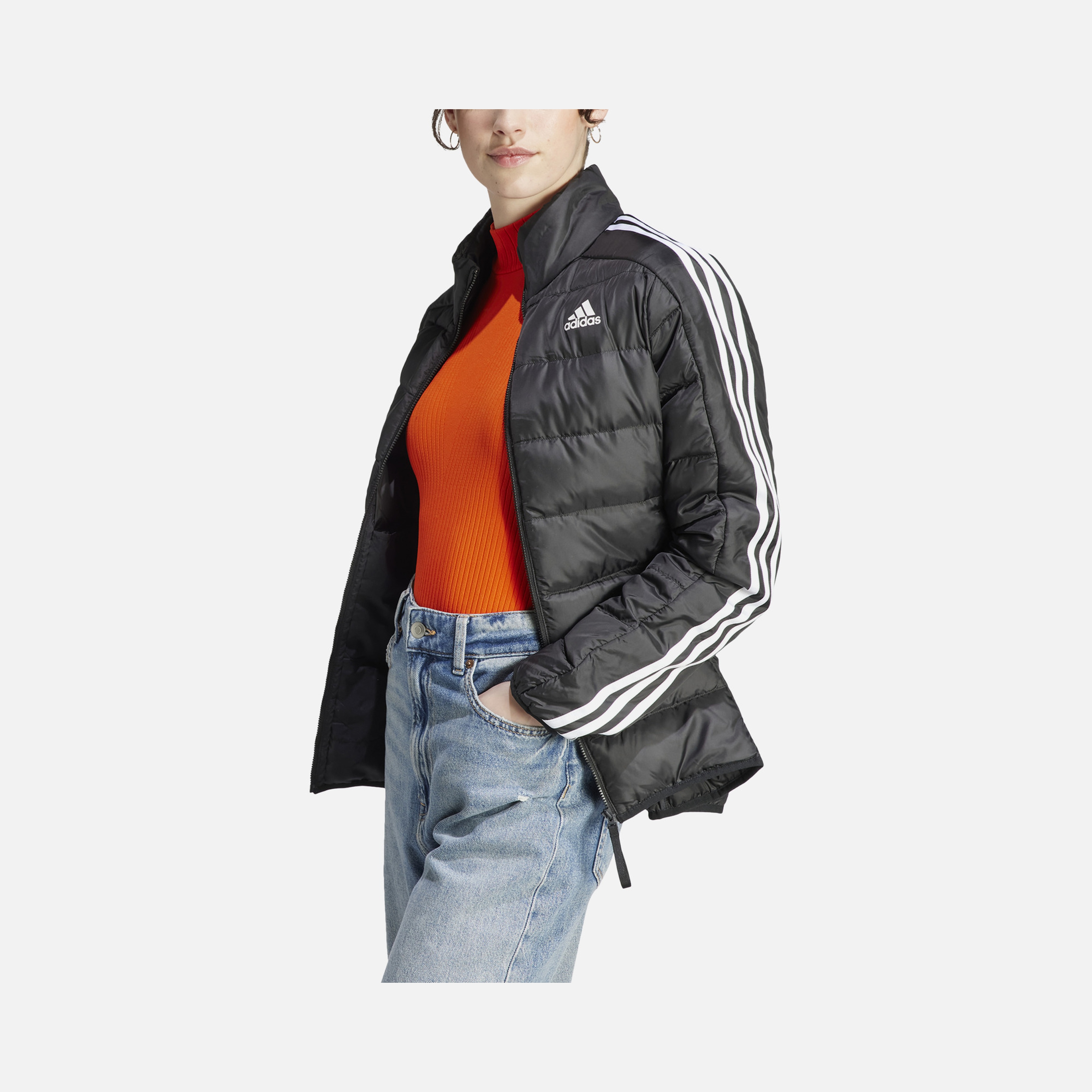 adidas Essentials 3-Stripes Light Down Full-Zip Hoodie Kadın Ceket