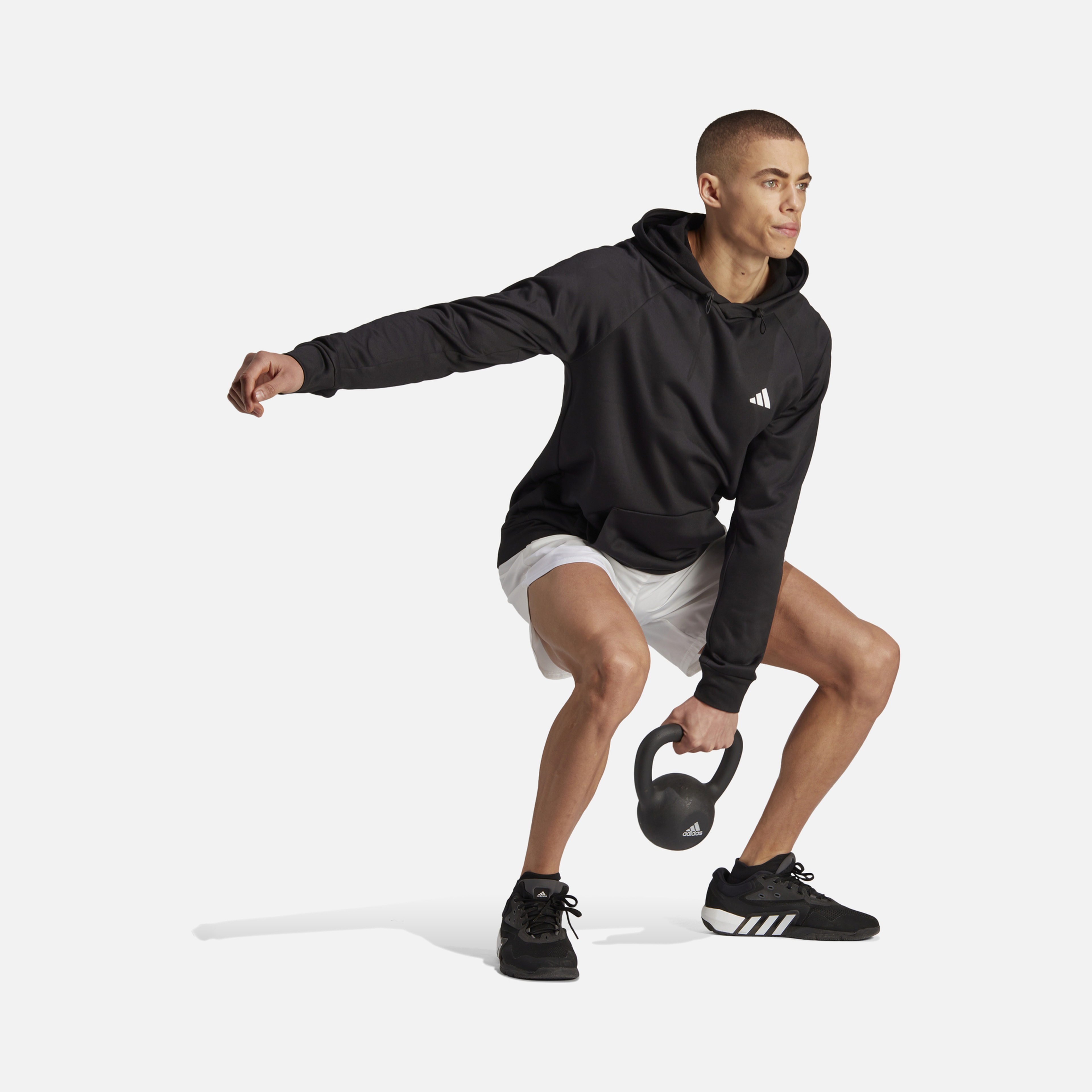 adidas Train Game and Go Small Logo Training Hoodie Erkek Sweatshirt