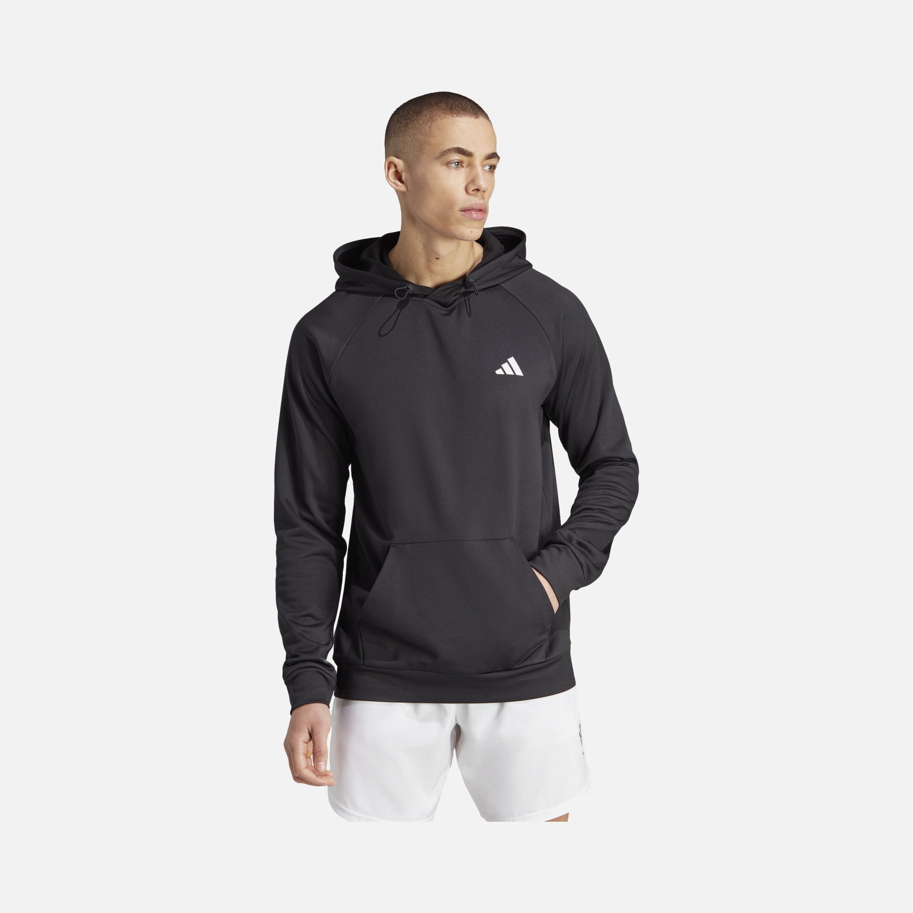 adidas Train Game and Go Small Logo Training Hoodie Erkek Sweatshirt