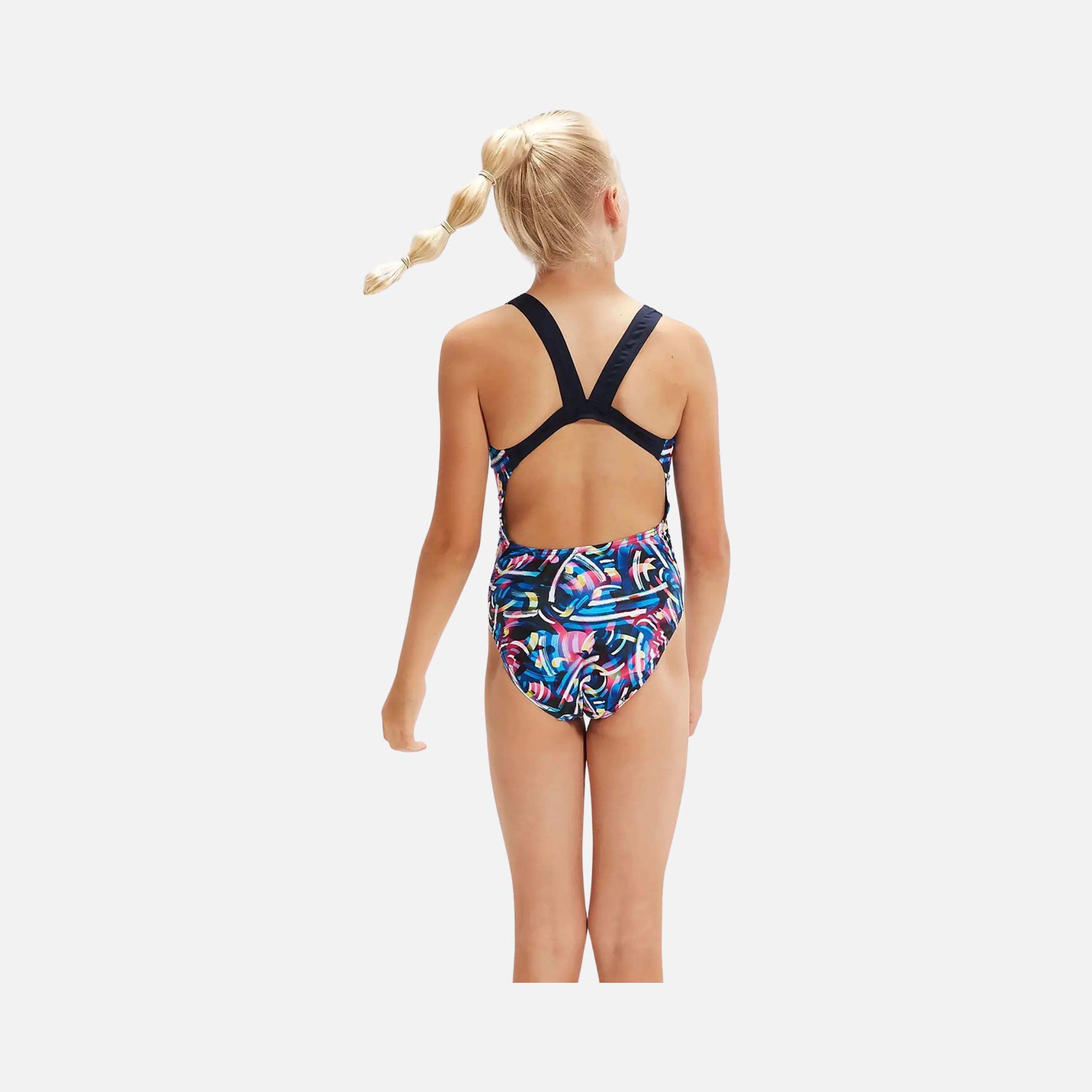 Speedo Digital Allover Leaderback (Girls') Çocuk Yüzücü Mayo