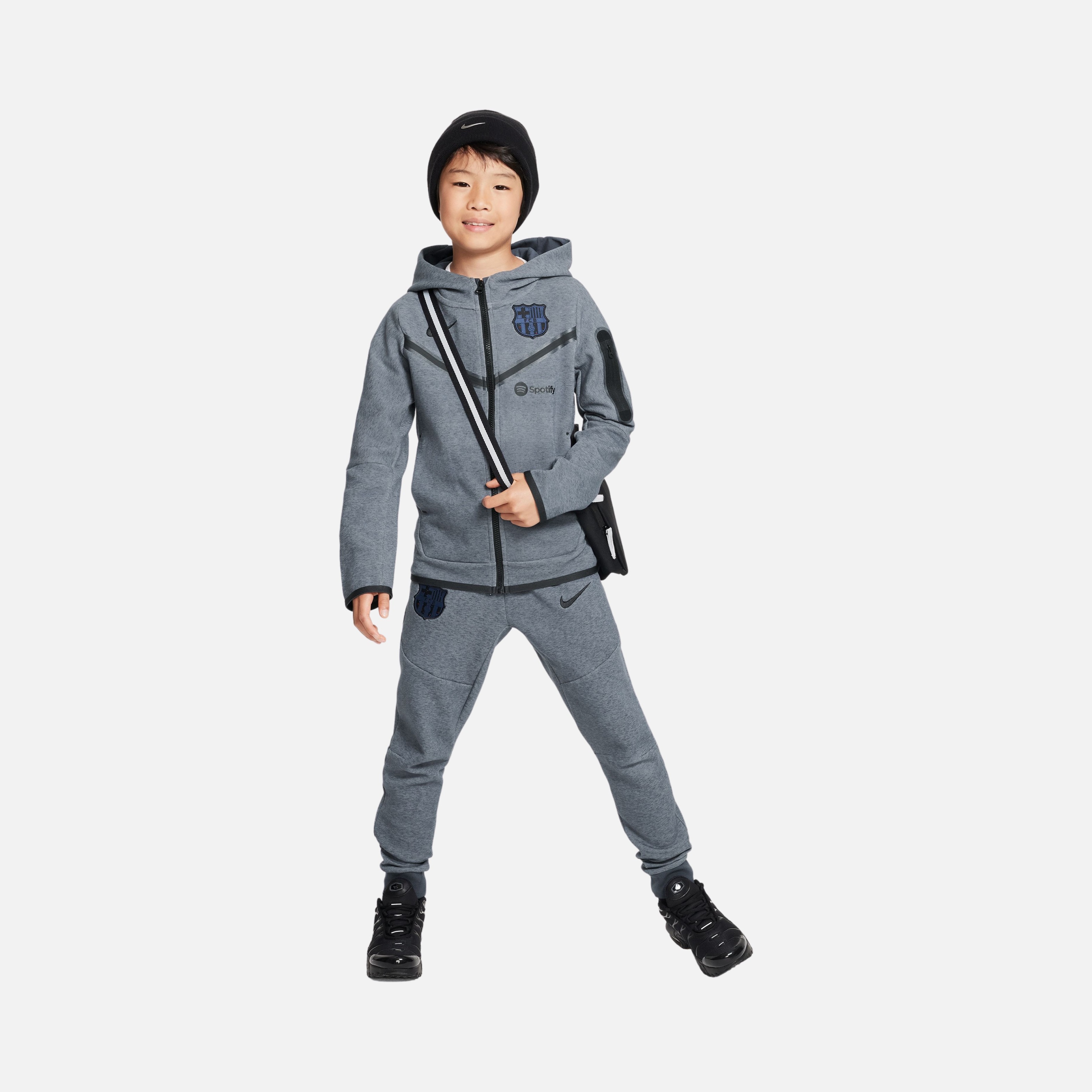 Nike Sportswear FC Barcelona Tech Fleece Windrunner Full-Zip Hoodie Çocuk Sweatshirt