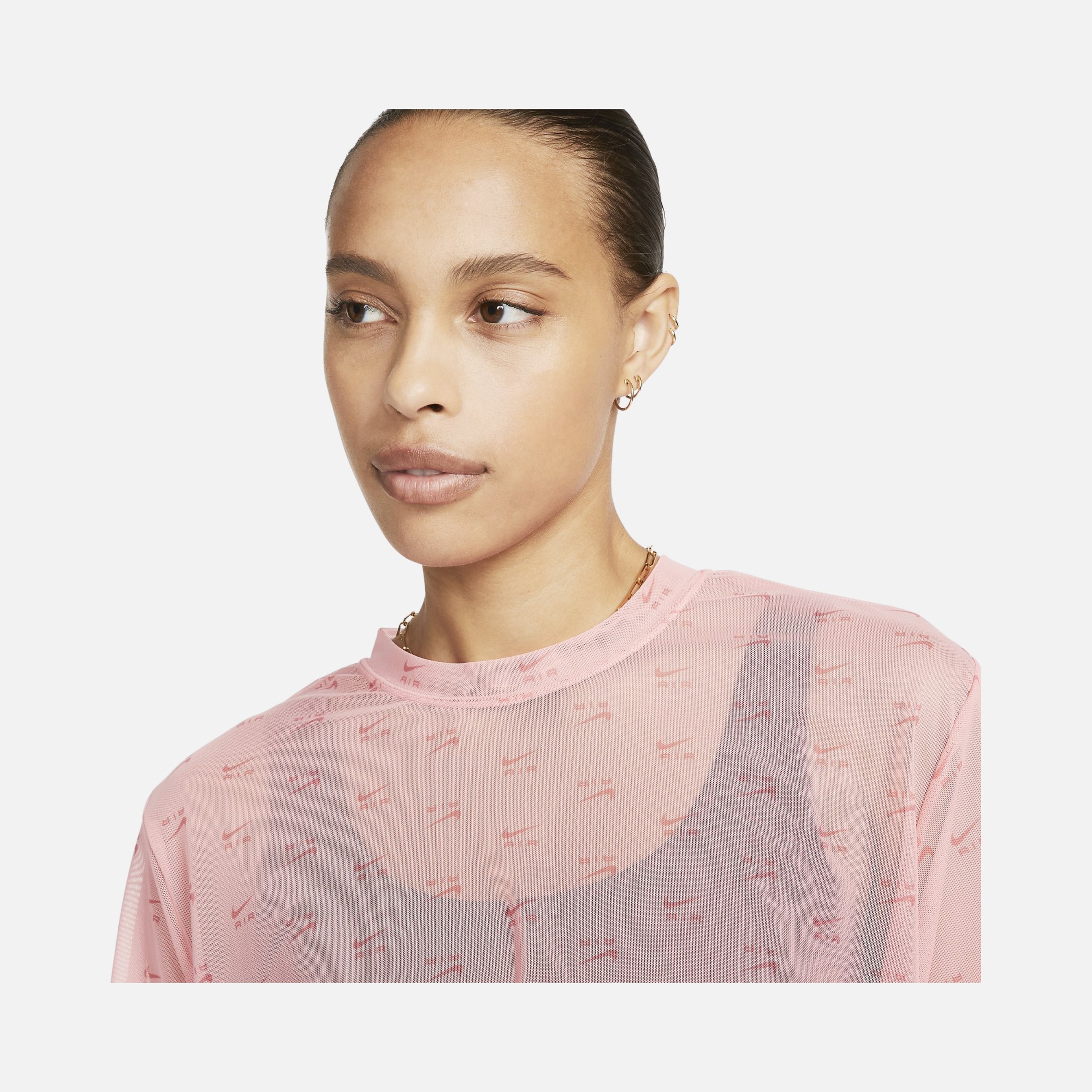 Nike Sportswear Air Printed Mesh Crop Short-Sleeve Kadın Tişört