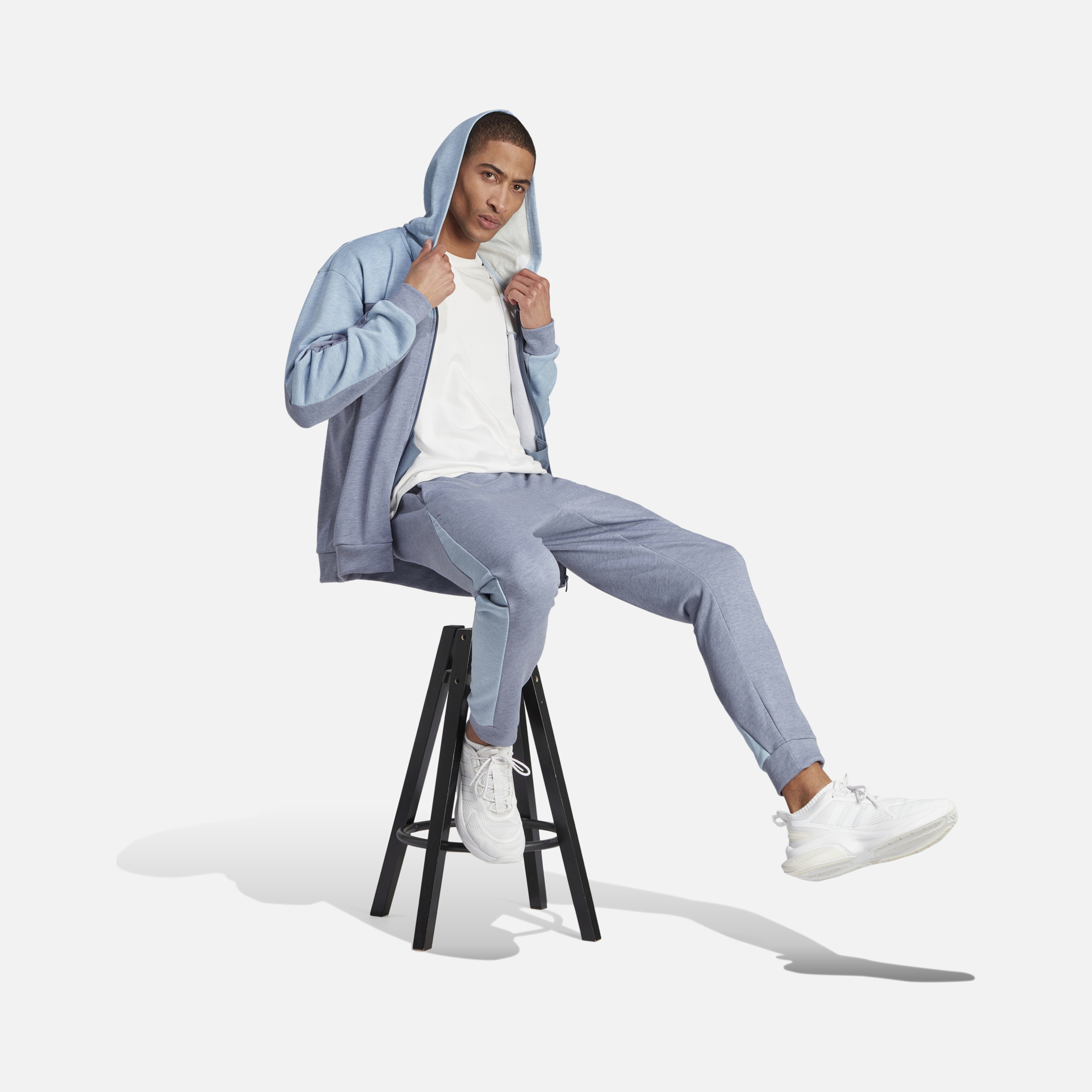 adidas Sportswear Melange Full-Zip Hoodie Erkek Sweatshirt