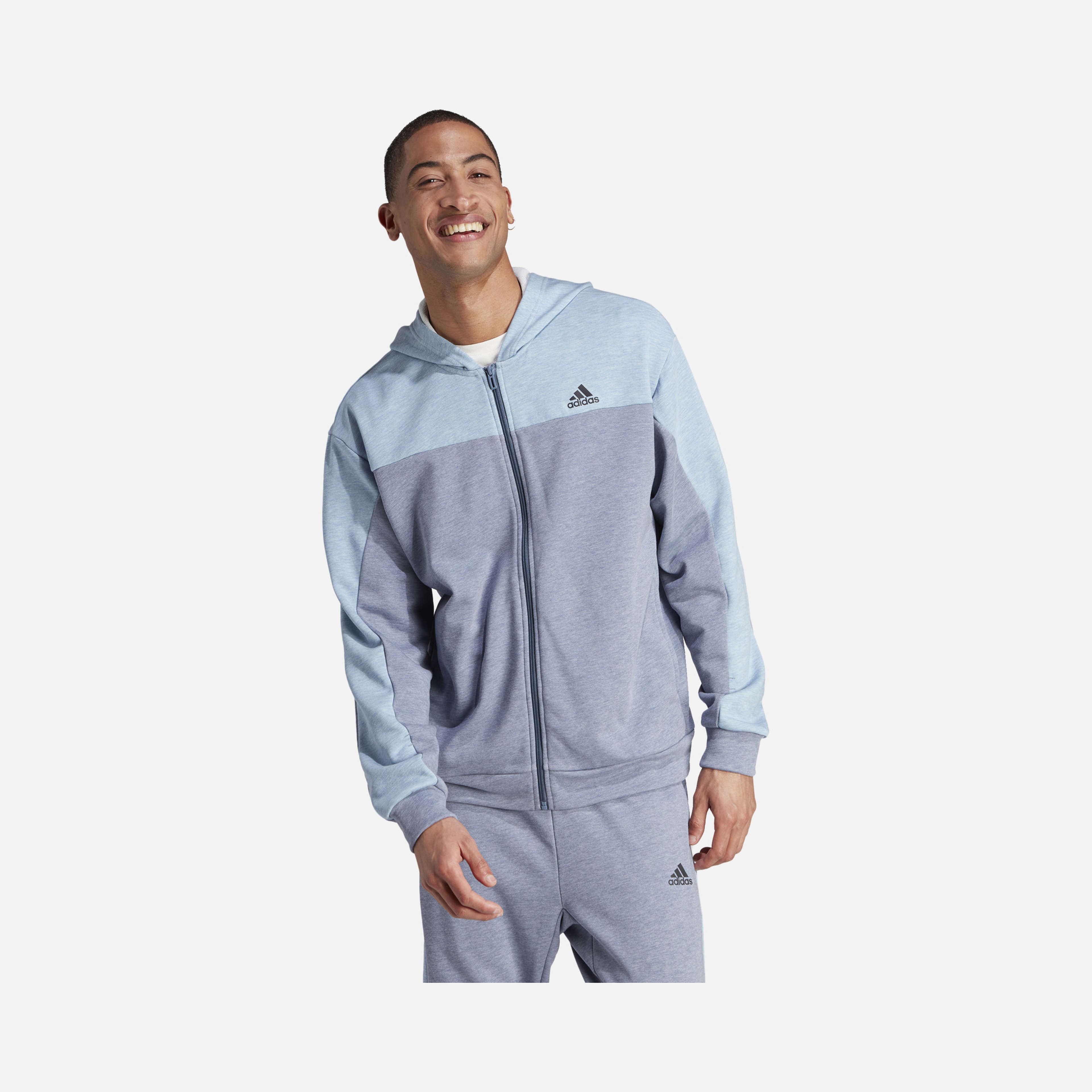 adidas Sportswear Melange Full-Zip Hoodie Erkek Sweatshirt