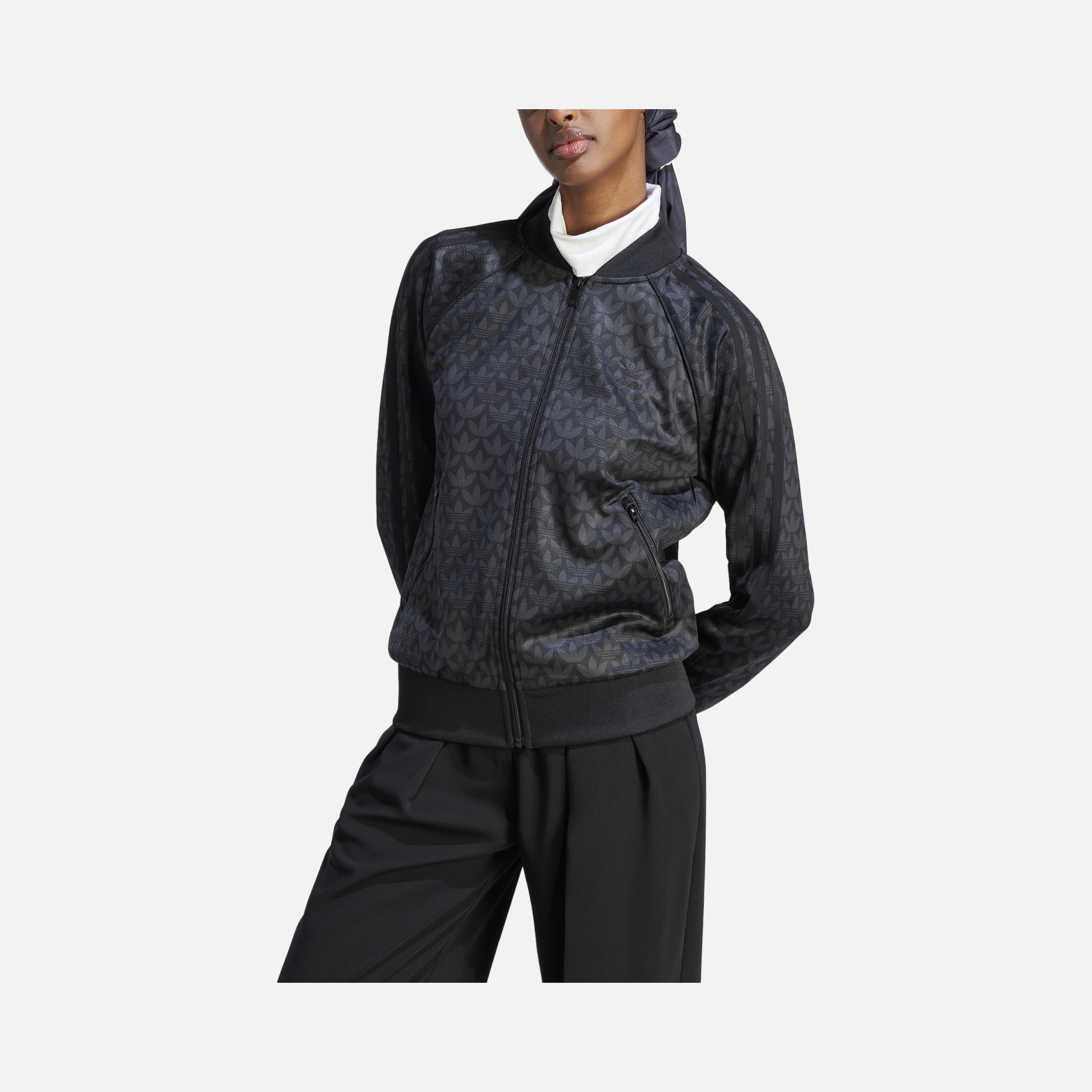 adidas Sportswear Trefoil Monogram SST 3-Stripes Full-Zip Hoodie Kadın Ceket