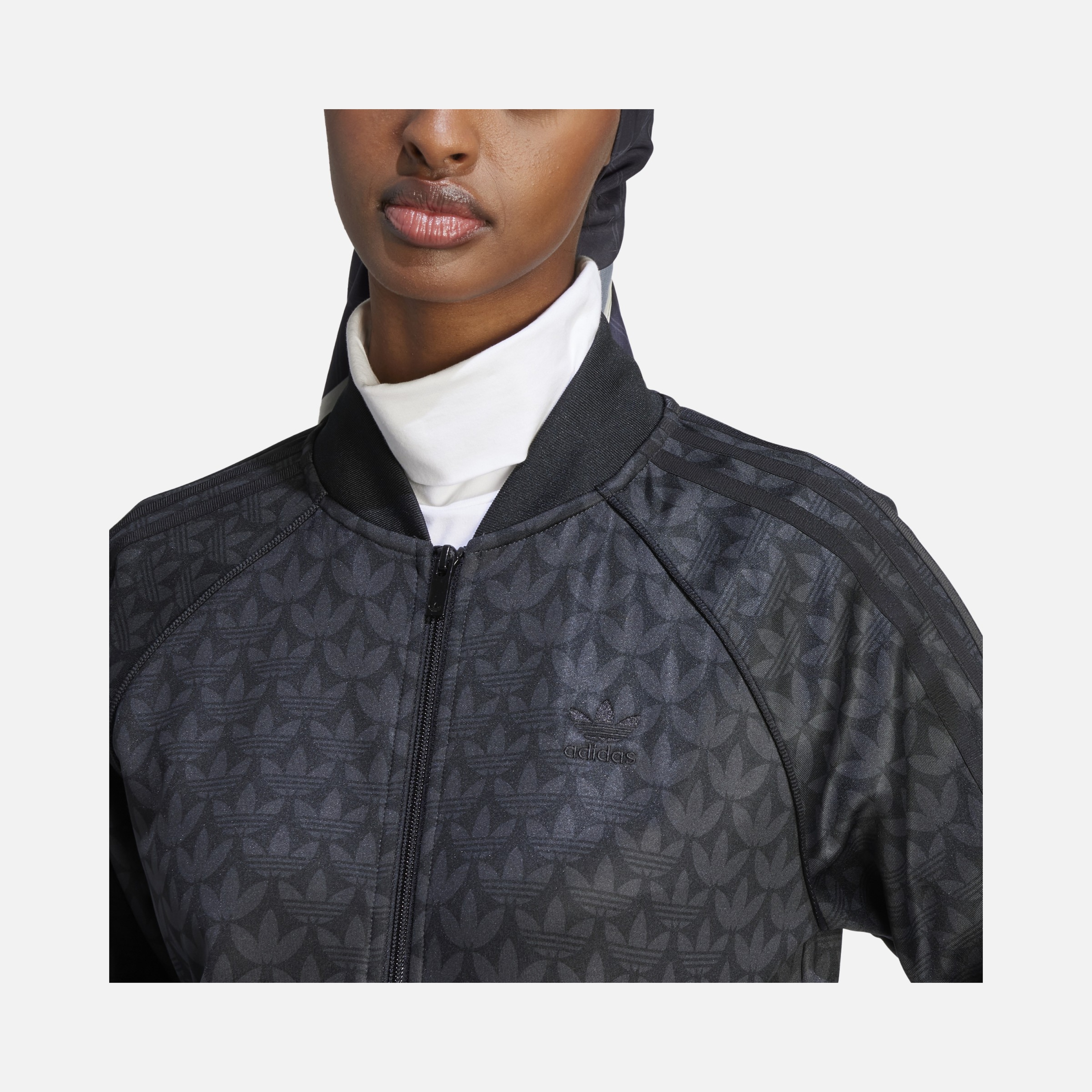 adidas Sportswear Trefoil Monogram SST 3-Stripes Full-Zip Hoodie Kadın Ceket