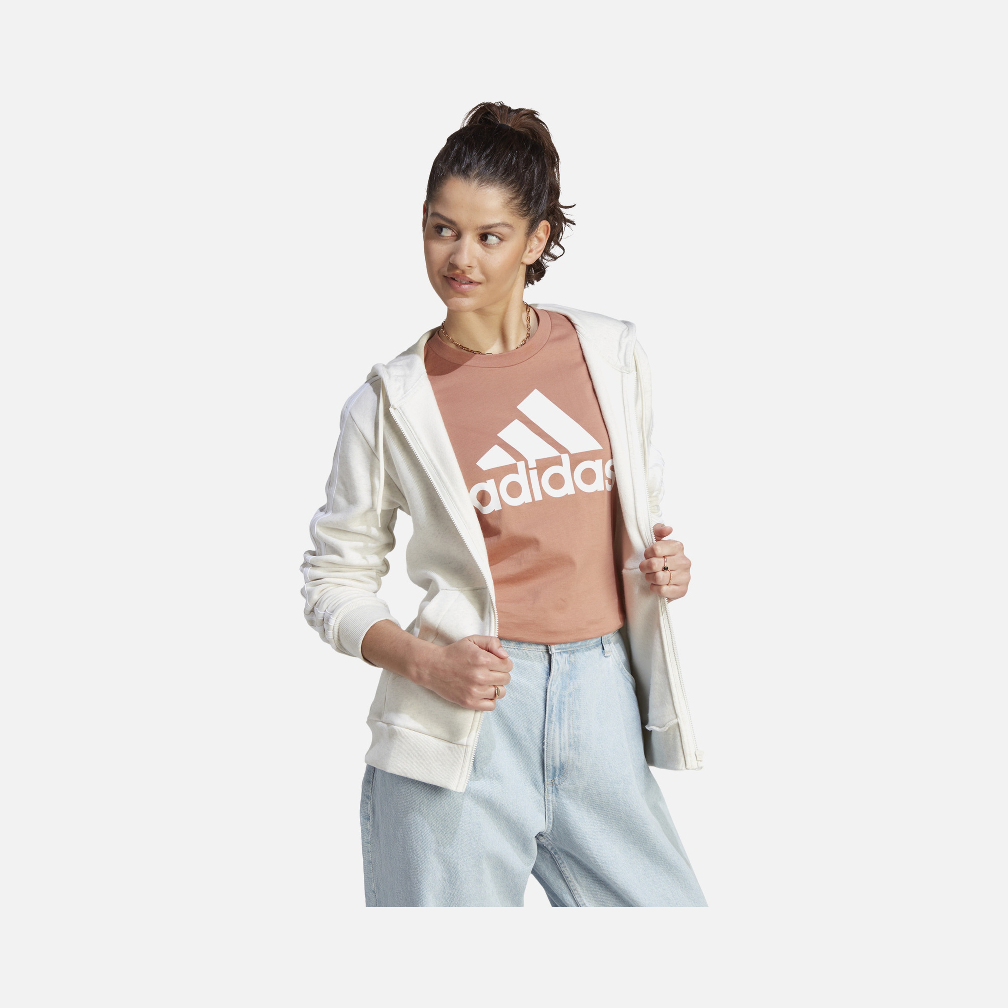 adidas Sportswear 3-Stripes Full-Zip Fleece Kadın Ceket