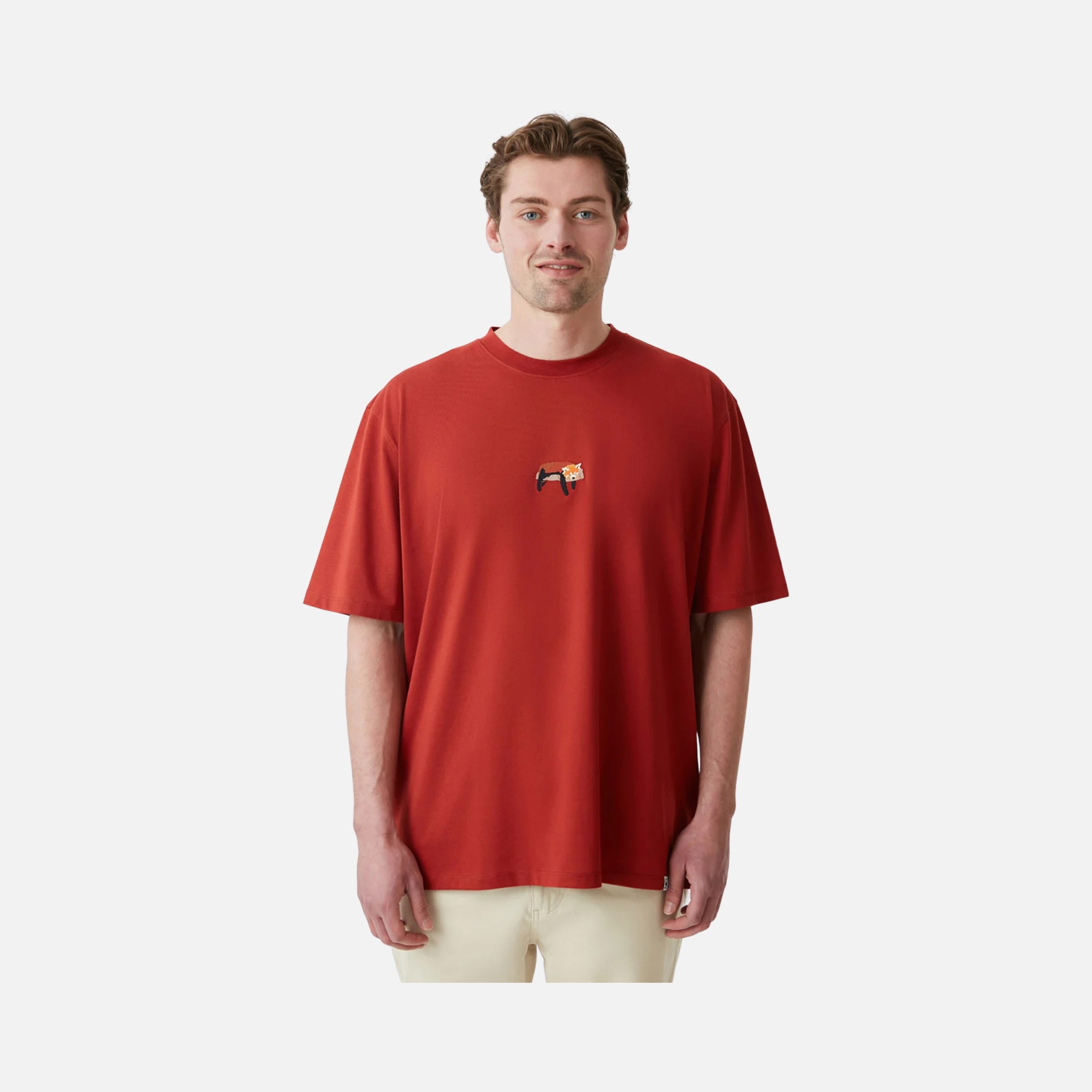 WWF Sportswear Yavru Kızıl Panda Embroidered Oversize Short Sleeve Unisex Tişört