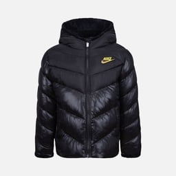 Nike Sportswear Colorblock Chevron Puffer Full-Zip Hoodie (Girls') Çocuk Mont
