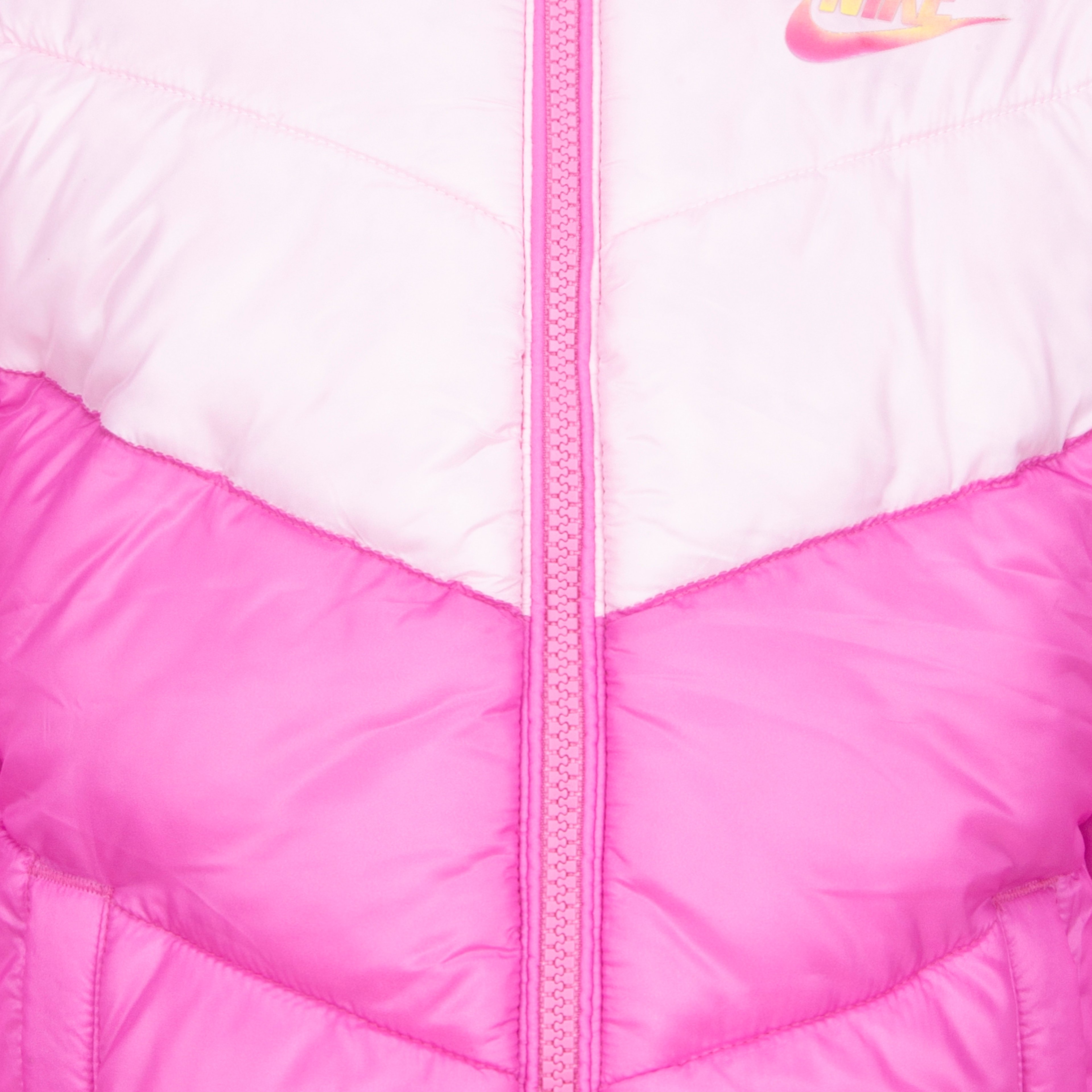 Nike Sportswear Colorblock Chevron Puffer Full-Zip Hoodie (Girls') Çocuk Mont