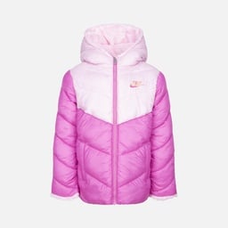 Nike Sportswear Colorblock Chevron Puffer Full-Zip Hoodie (Girls') Çocuk Mont