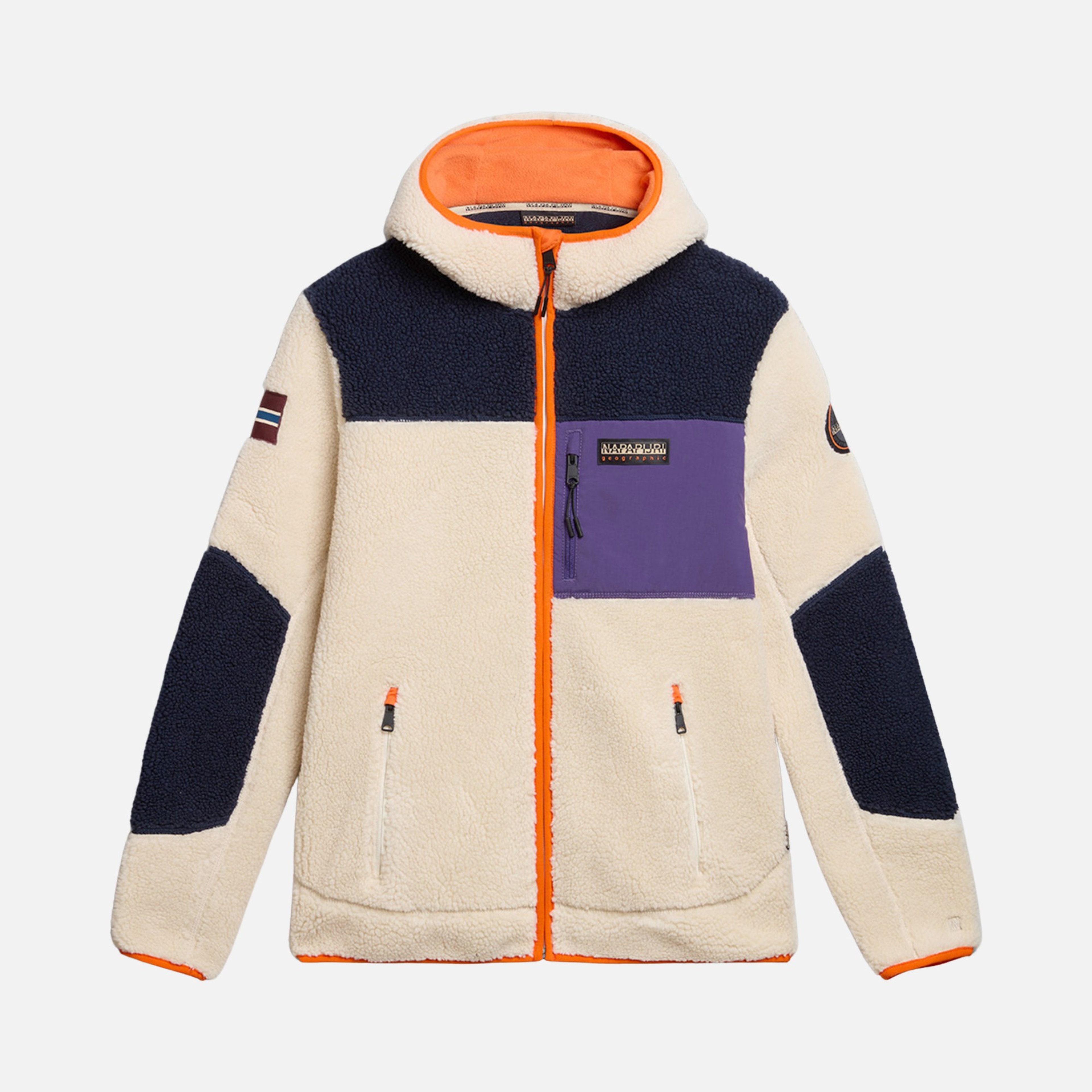 Napapijri Sportswear Yupik Fleece & Woven Block Full-Zip Hoodie Erkek Ceket
