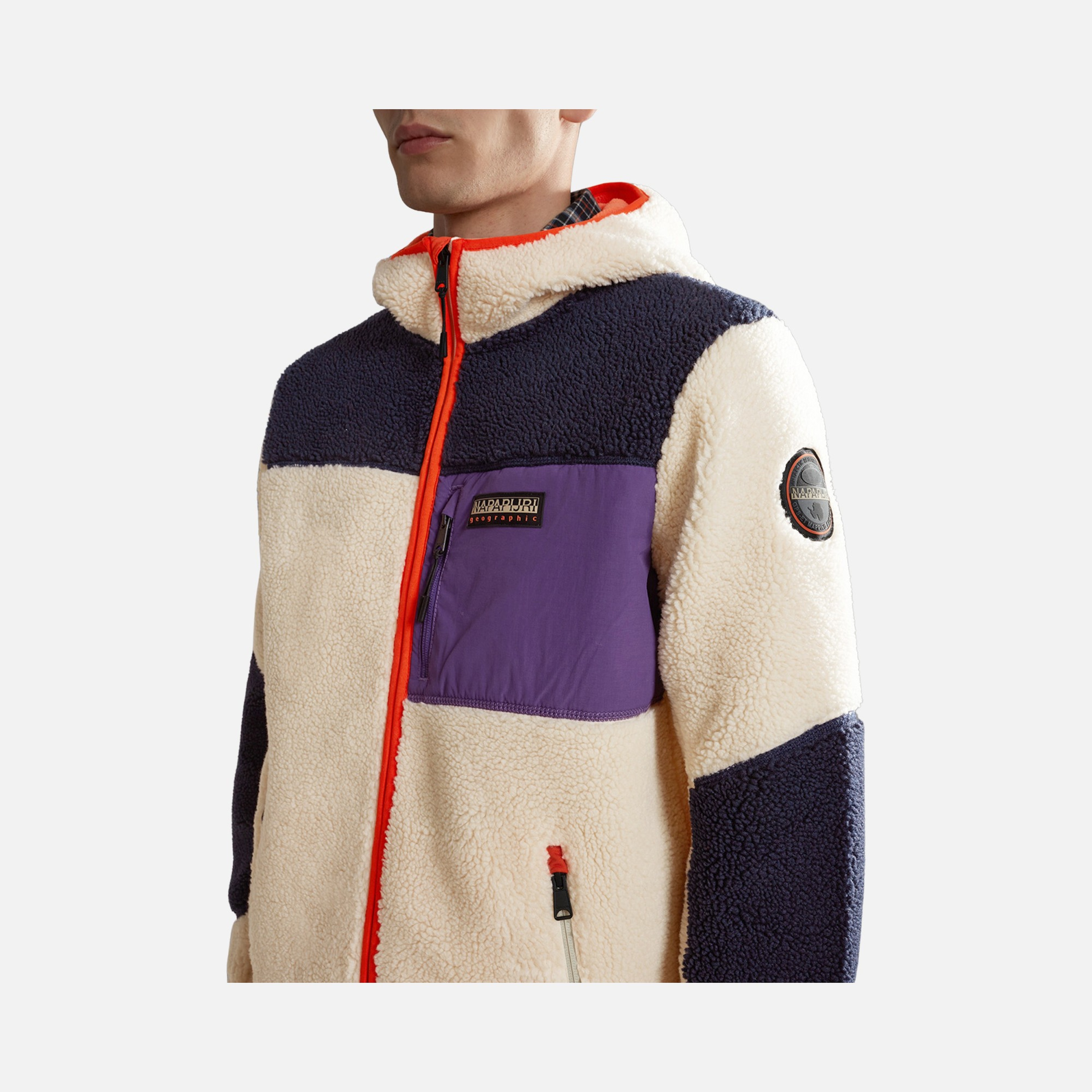 Napapijri Sportswear Yupik Fleece & Woven Block Full-Zip Hoodie Erkek Ceket