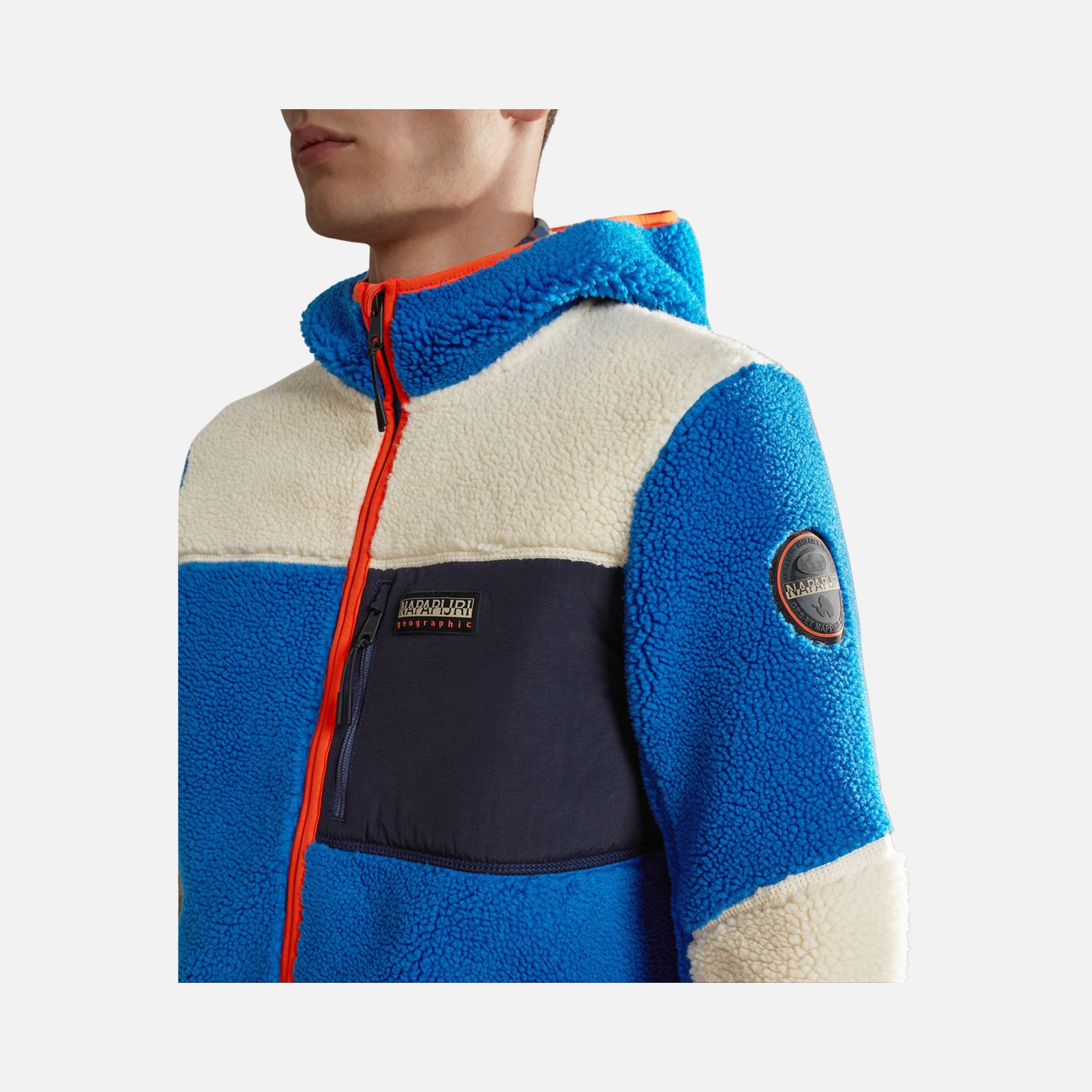 Napapijri Sportswear Yupik Fleece & Woven Block Full-Zip Hoodie Erkek Ceket