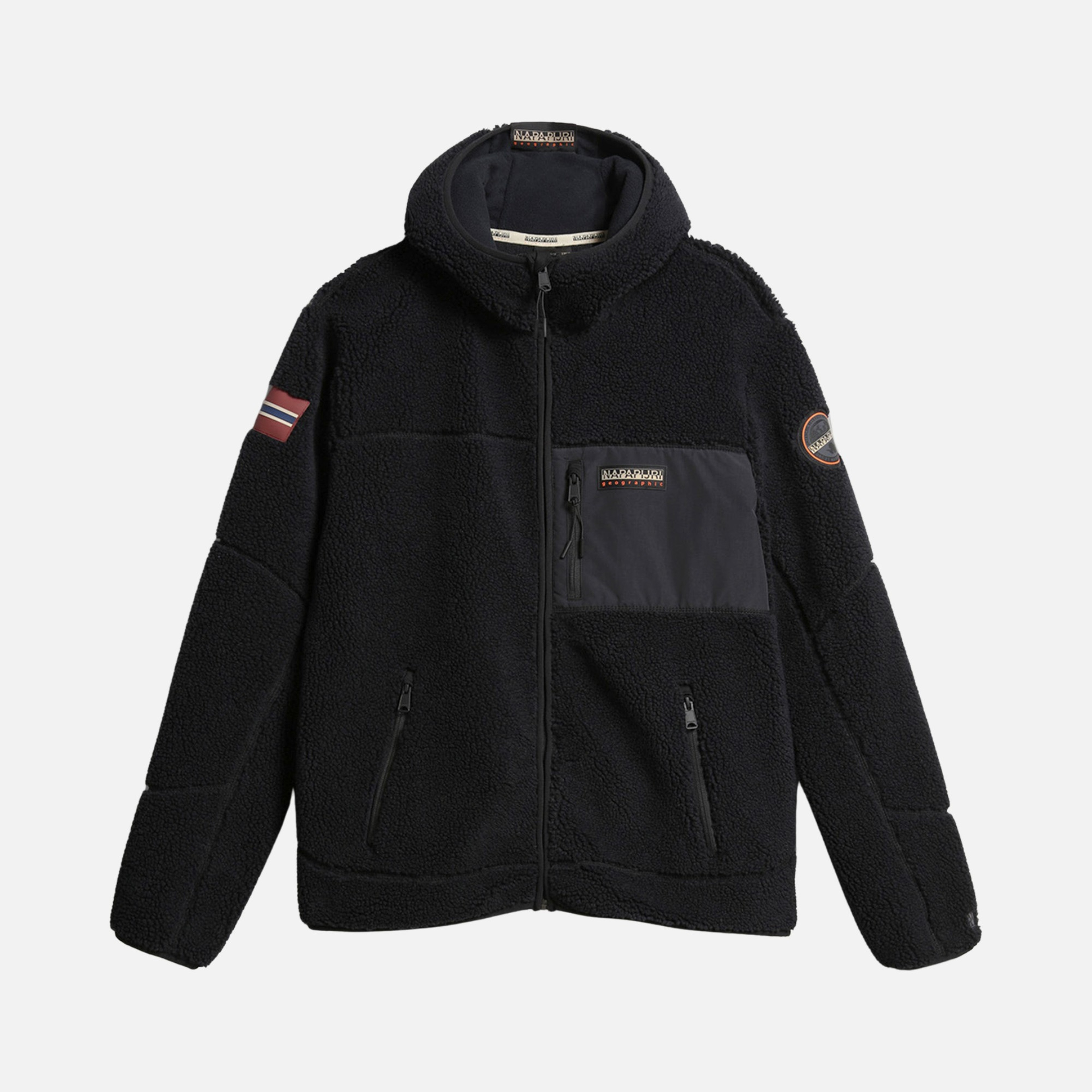 Napapijri Sportswear Yupik Fleece & Woven Block Full-Zip Hoodie Erkek Ceket