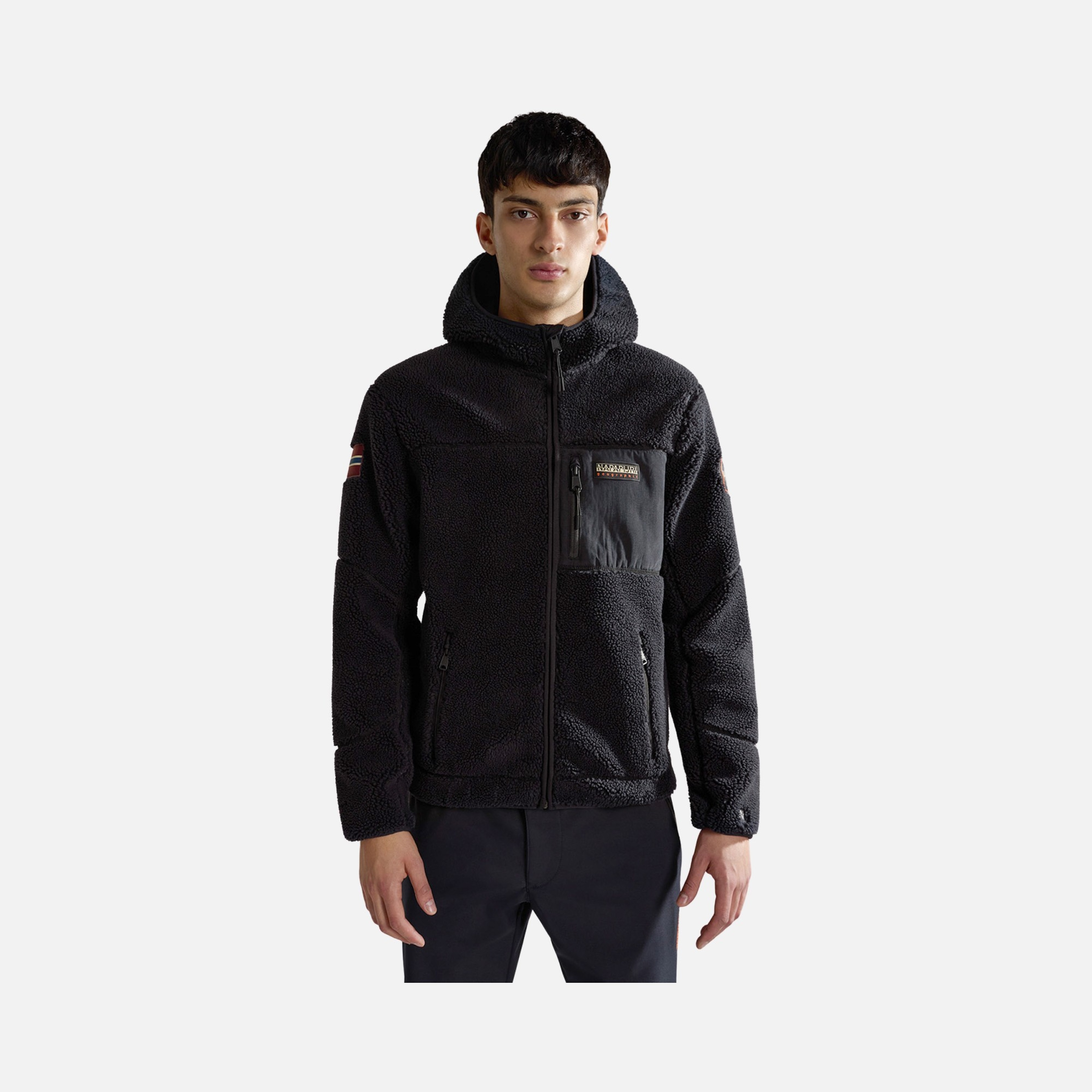 Napapijri Sportswear Yupik Fleece & Woven Block Full-Zip Hoodie