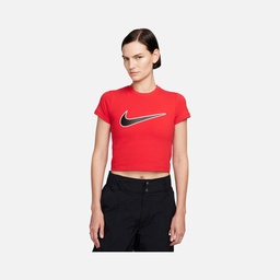 Nike Sportswear Swoosh Graphic Cropped Short-Sleeve Kadın Tişört