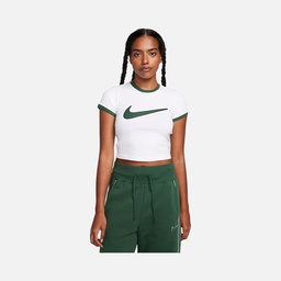 Nike Sportswear Swoosh Graphic Cropped Short-Sleeve Kadın Tişört