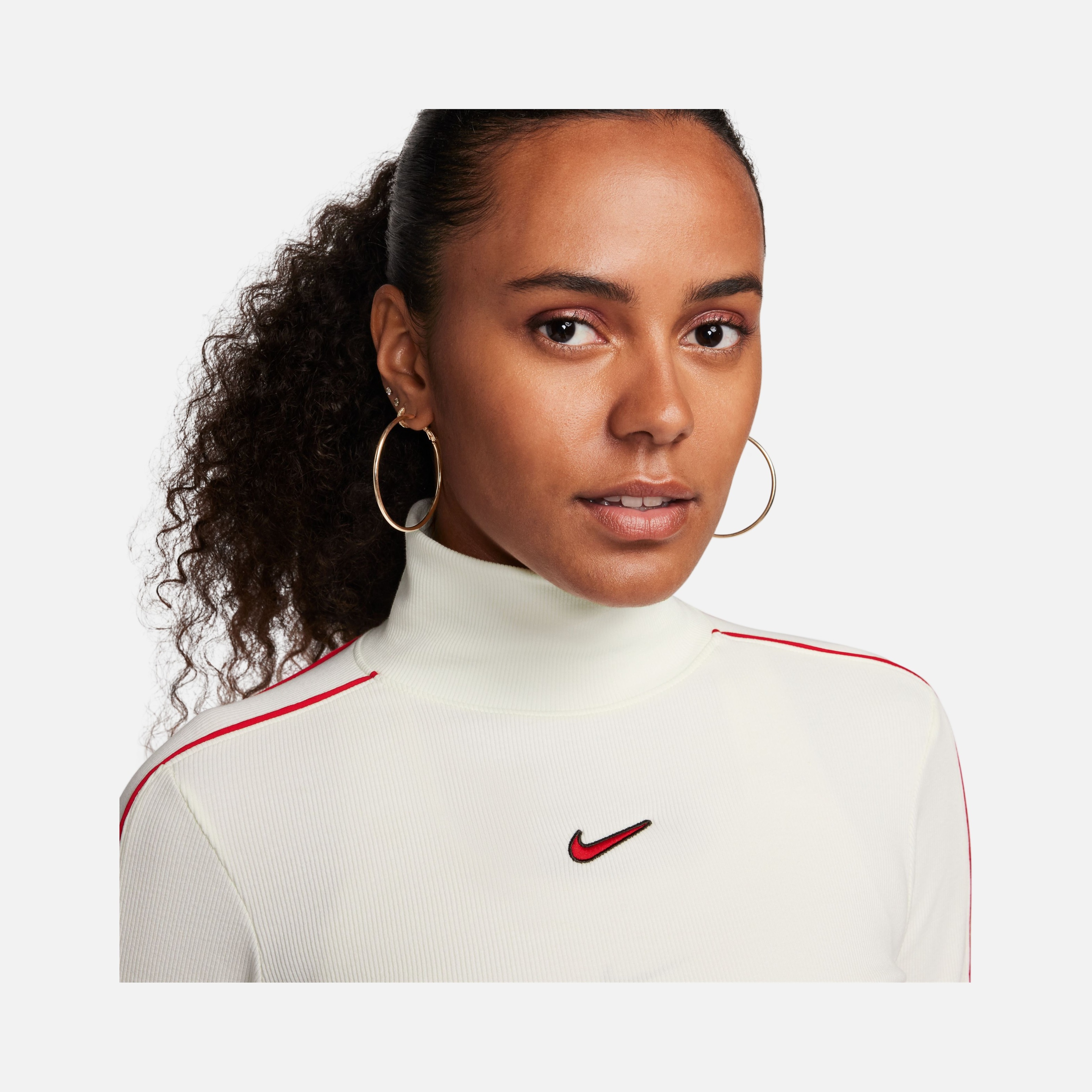 Nike Sportswear Stretchy Twill Turtleneck Long-Sleeve Kadın Tişört