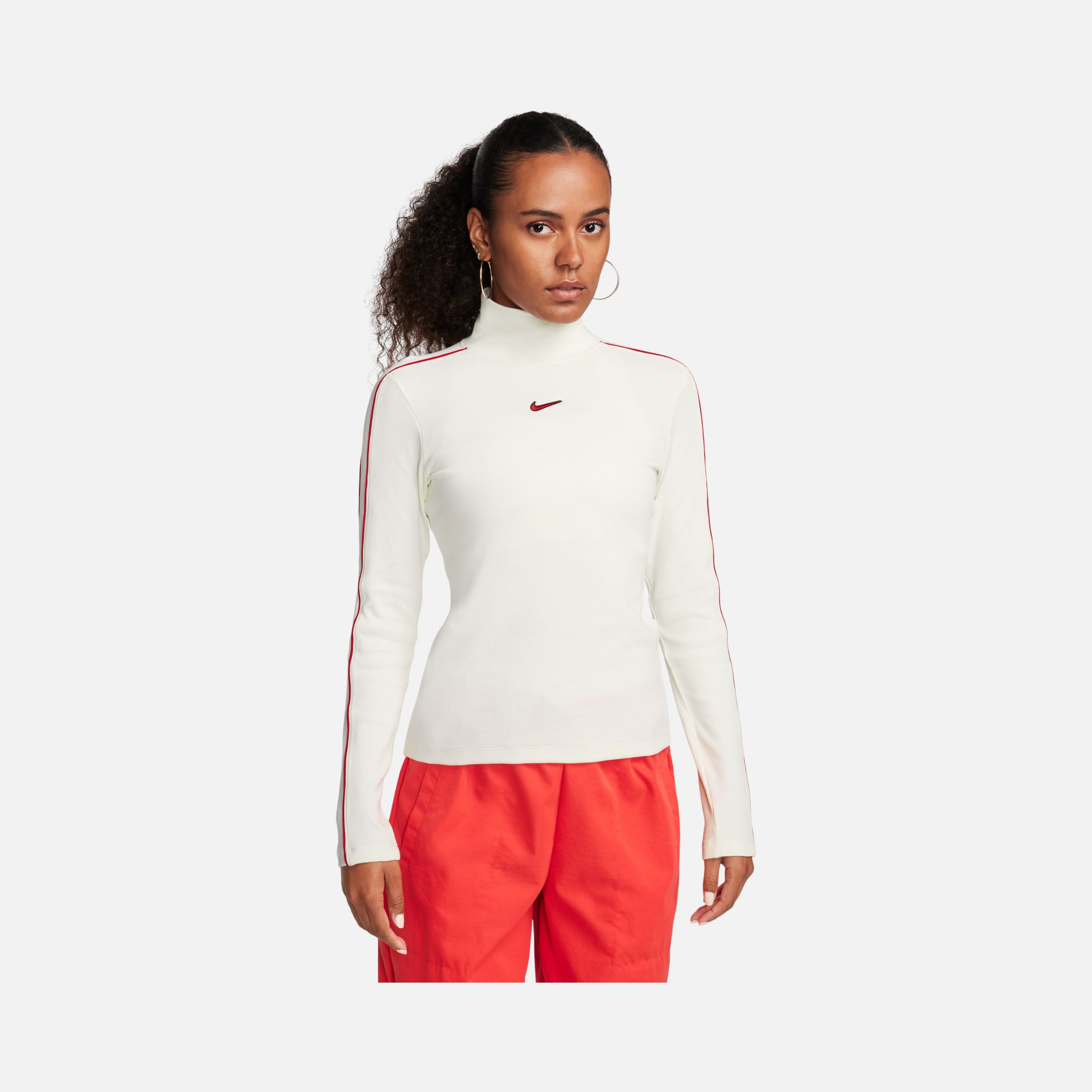 Nike Sportswear Stretchy Twill Turtleneck Long-Sleeve Kadın Tişört