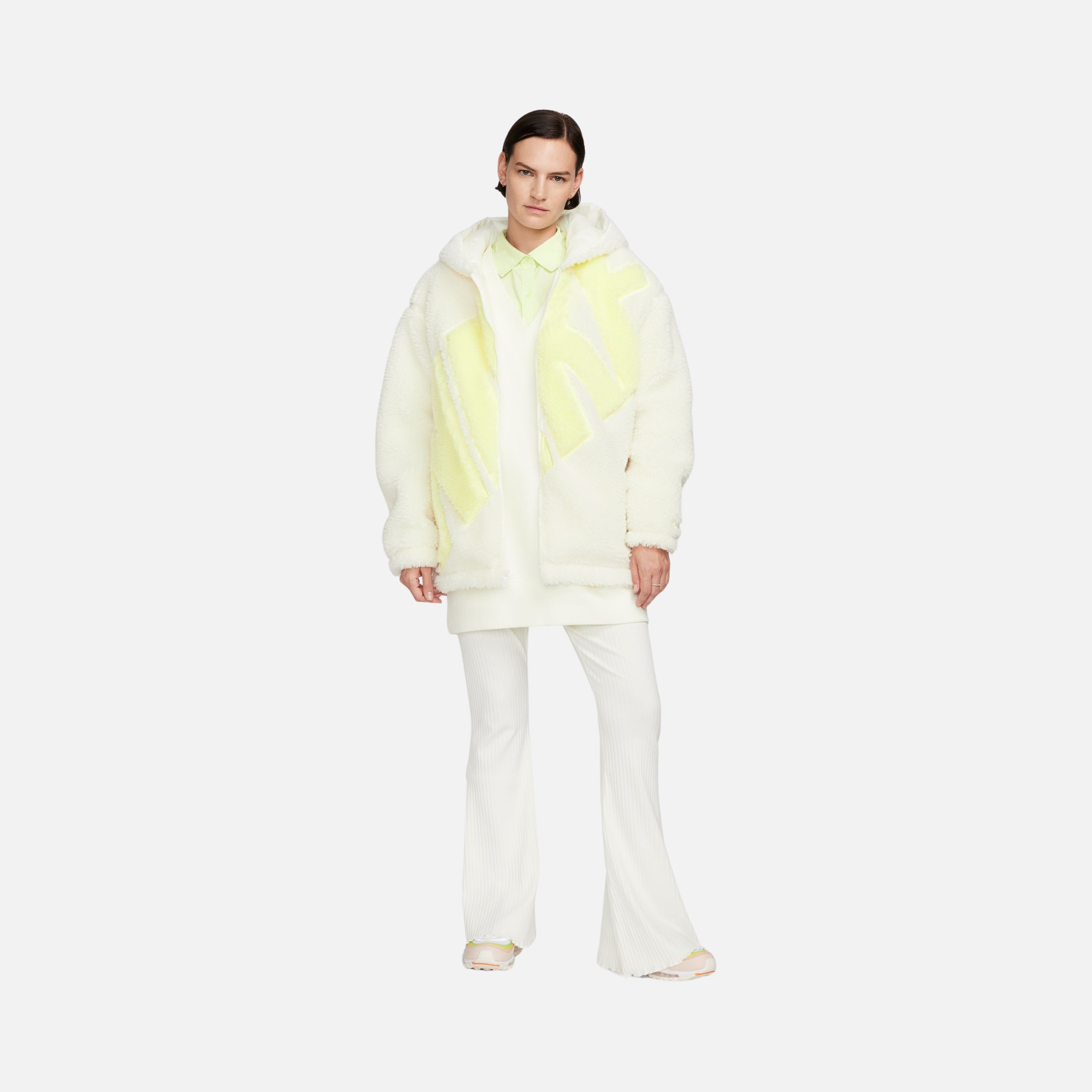 Nike Sportswear Logo High-Pile Sherpa Full-Zip Hoodie Kadın Ceket