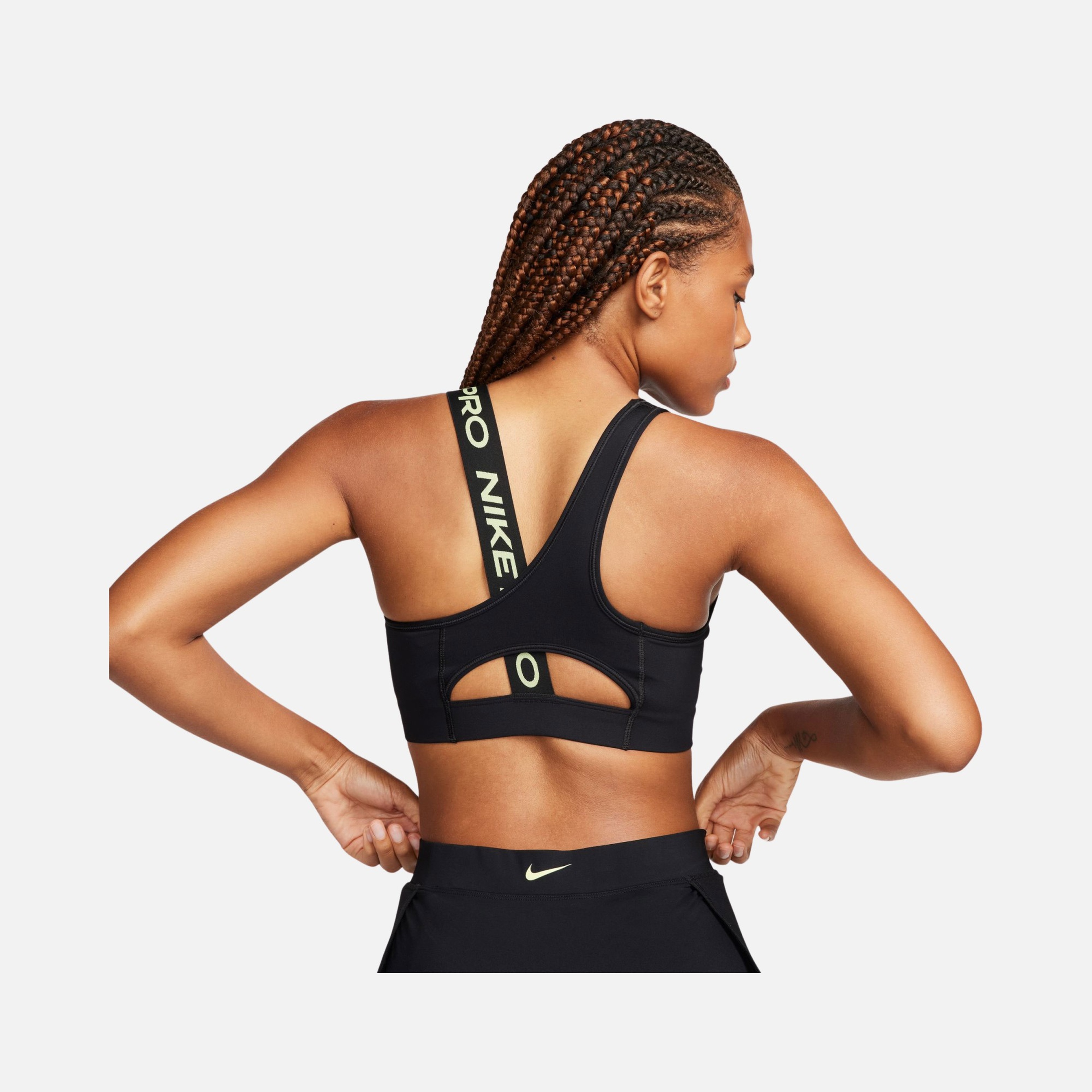 Nike Pro Dri-Fit Medium-Support Swoosh Asymmetrical Training Kadın Bra