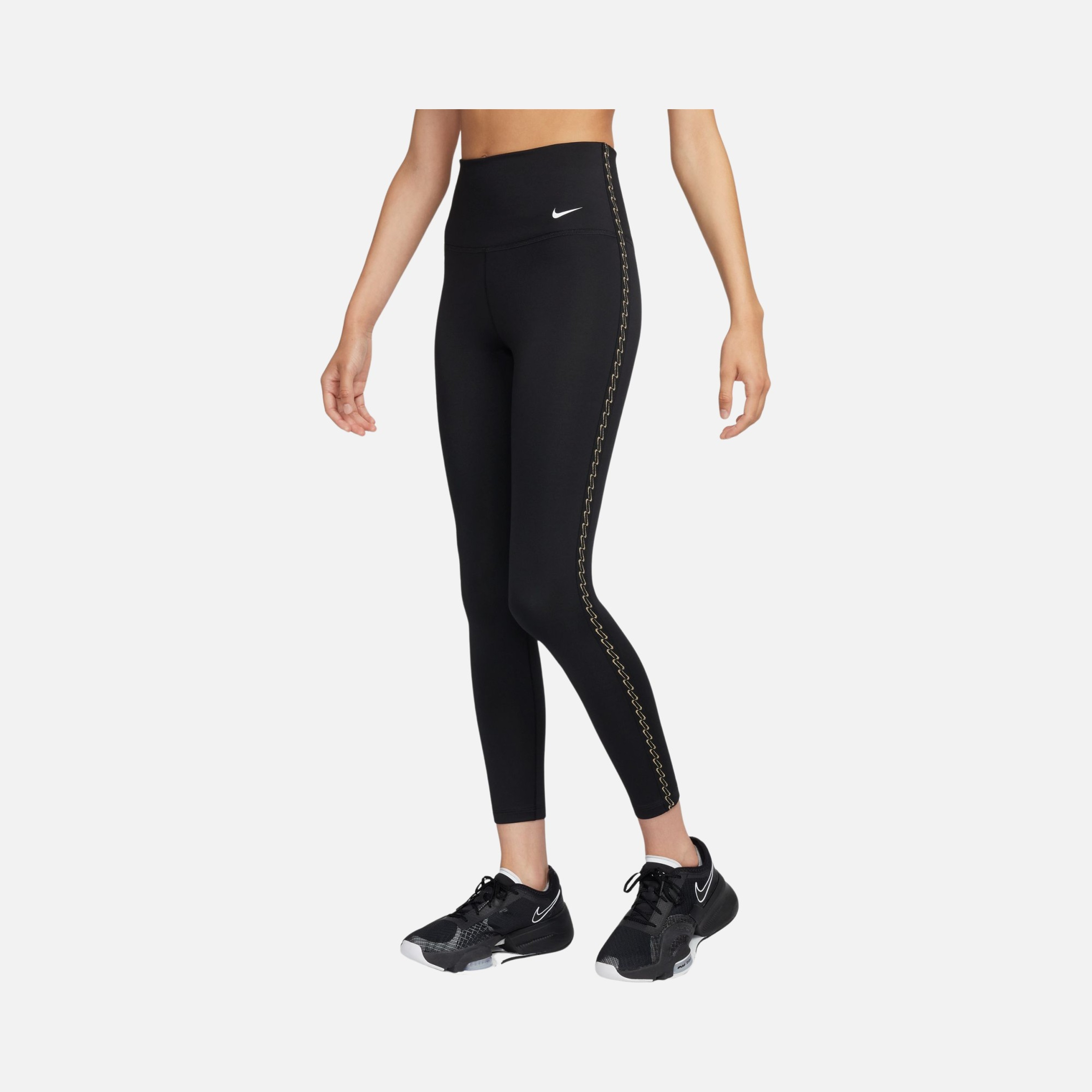Nike Therma-Fit High-Waisted 7/8 Metallic Strips Training Kadın Tayt