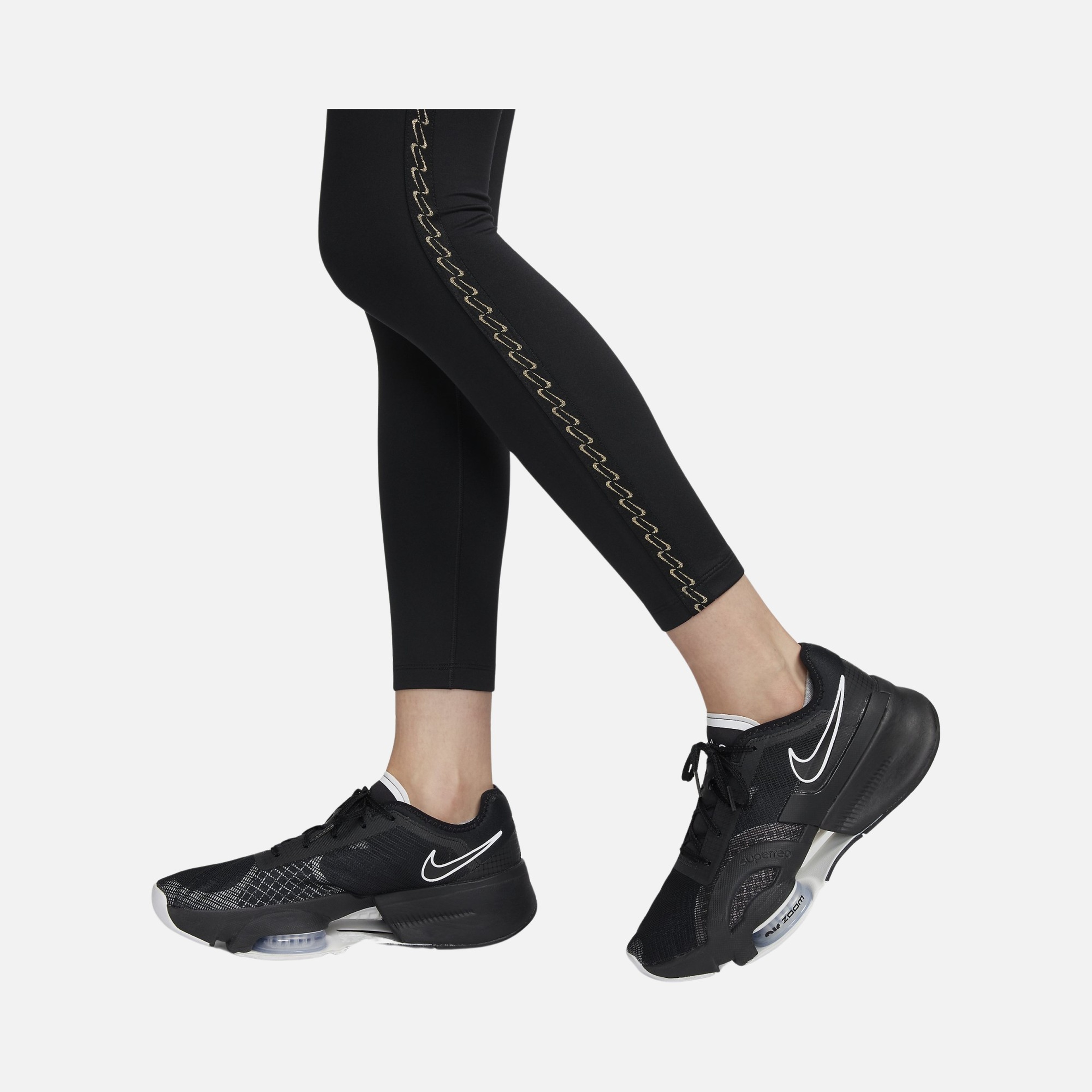 Nike Therma-Fit High-Waisted 7/8 Metallic Strips Training Kadın Tayt