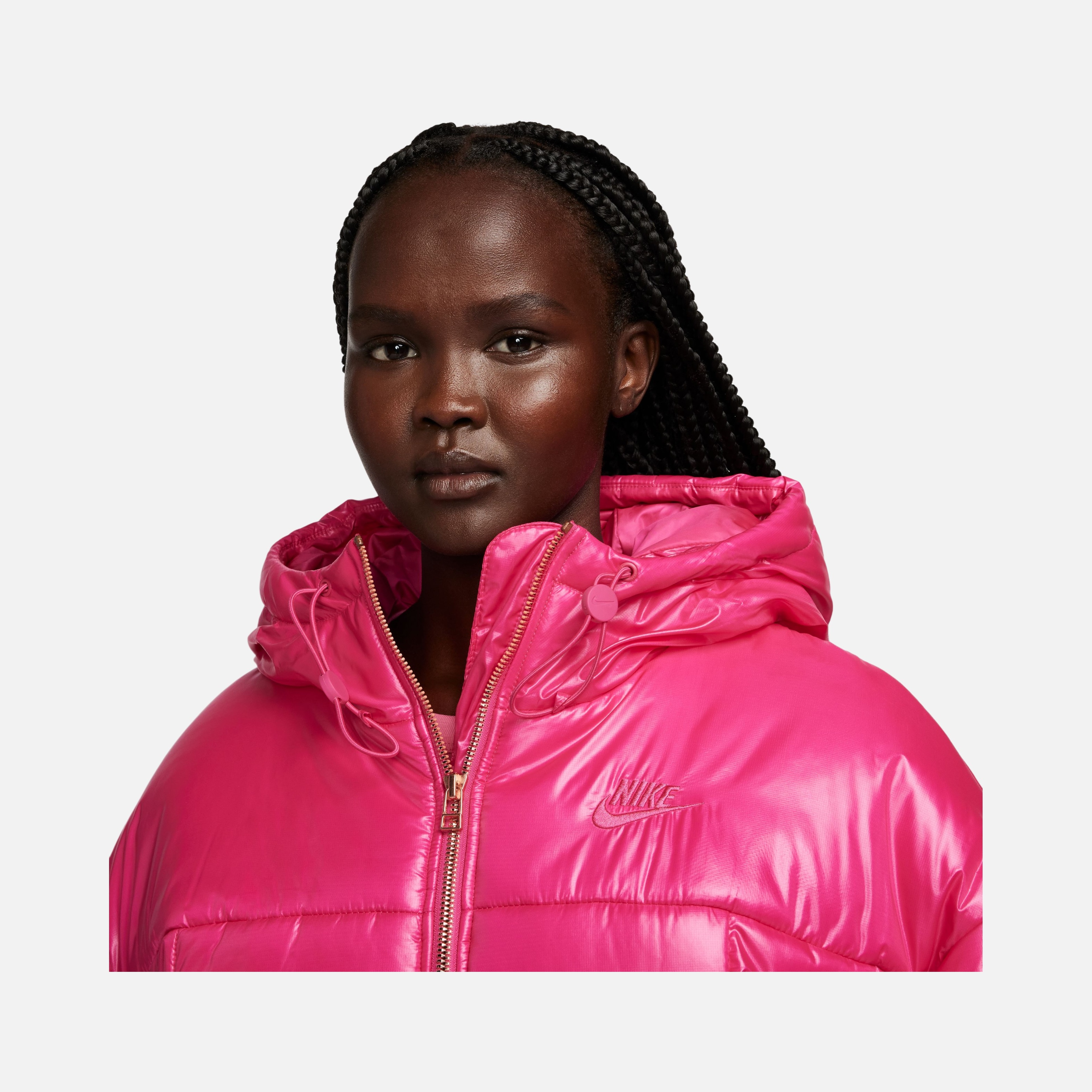 Nike Sportswear Classic Puffer Shine Therma-Fit Plenty Full-Zip Hoodie Kadın Mont
