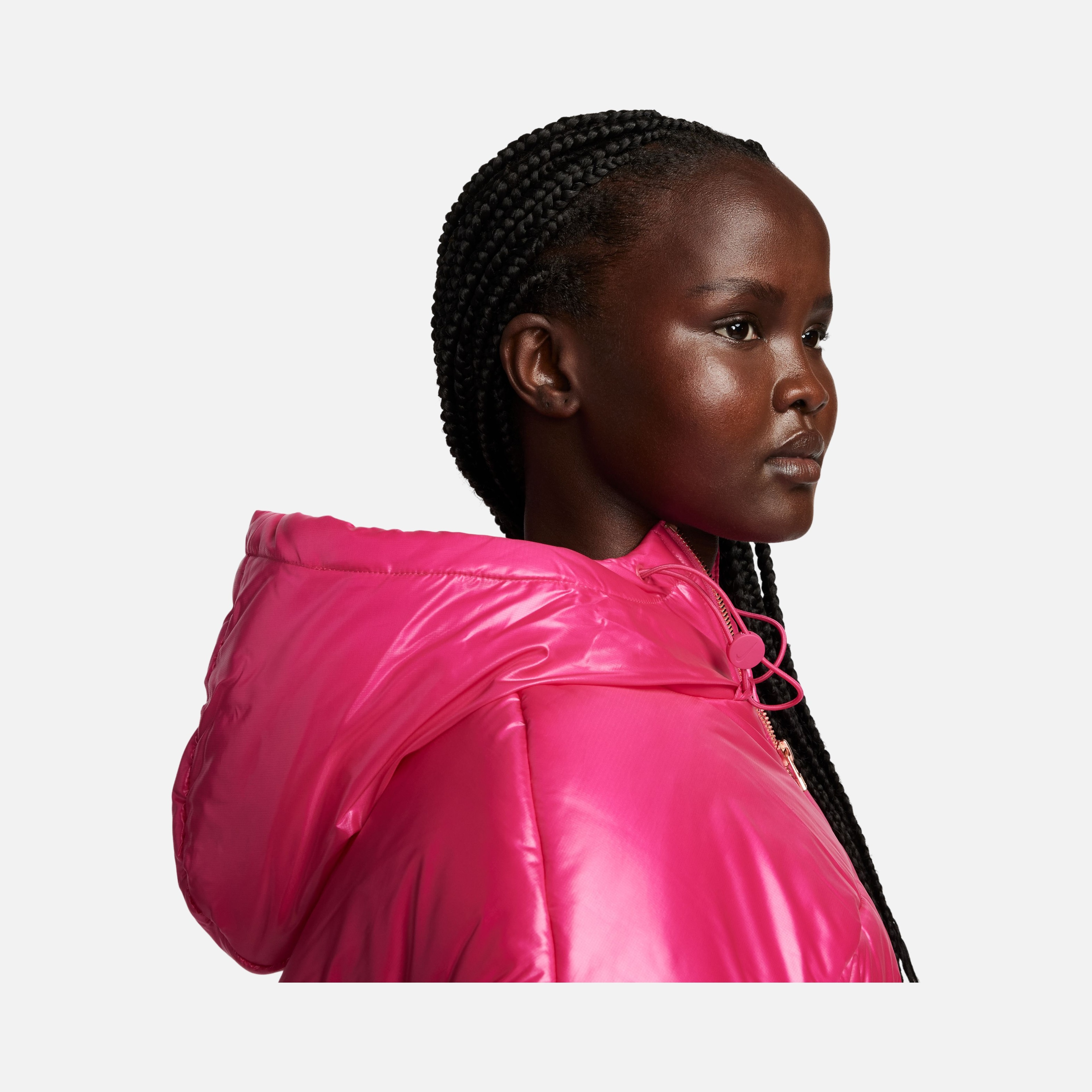 Nike Sportswear Classic Puffer Shine Therma-Fit Plenty Full-Zip Hoodie Kadın Mont