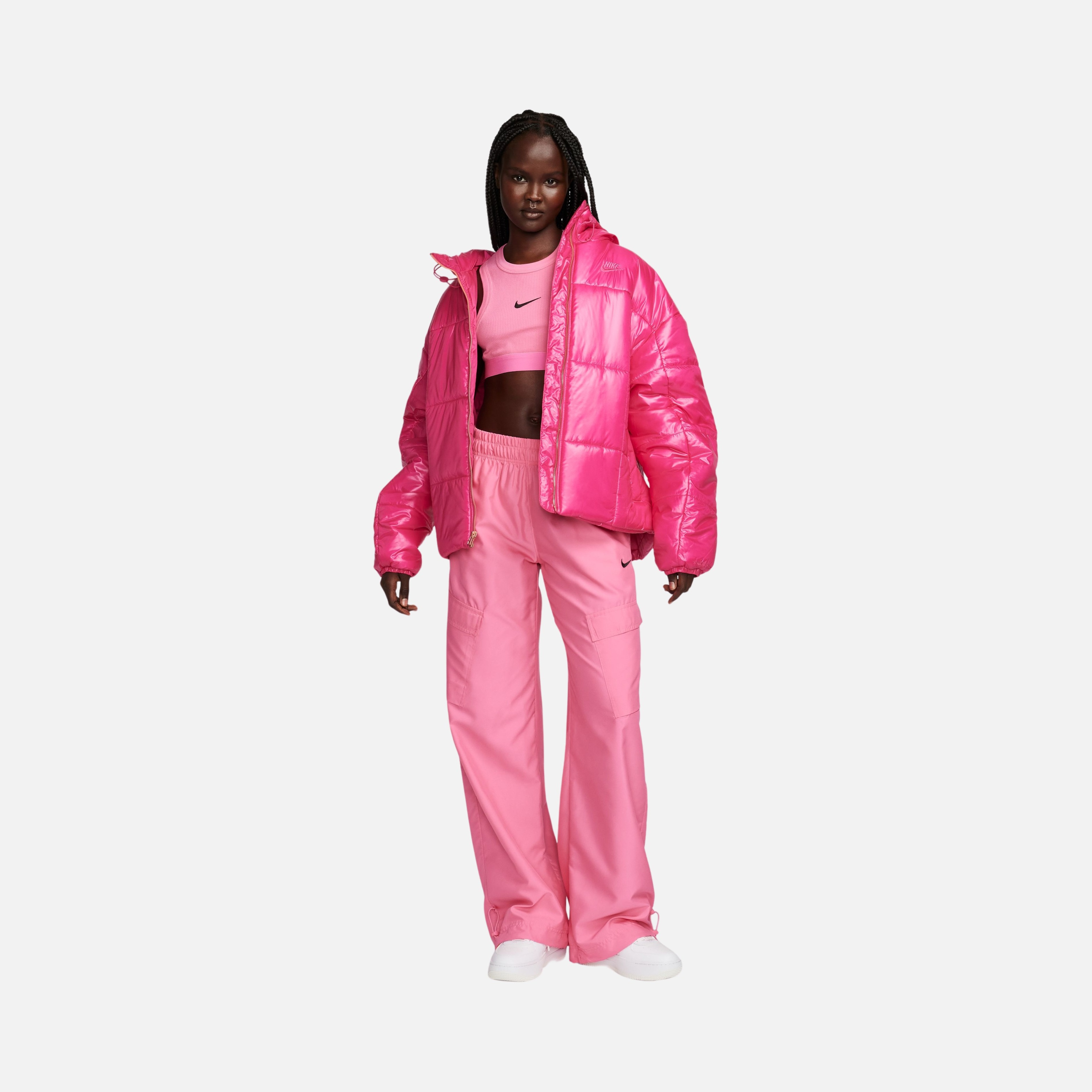 Nike Sportswear Classic Puffer Shine Therma-Fit Plenty Full-Zip Hoodie Kadın Mont