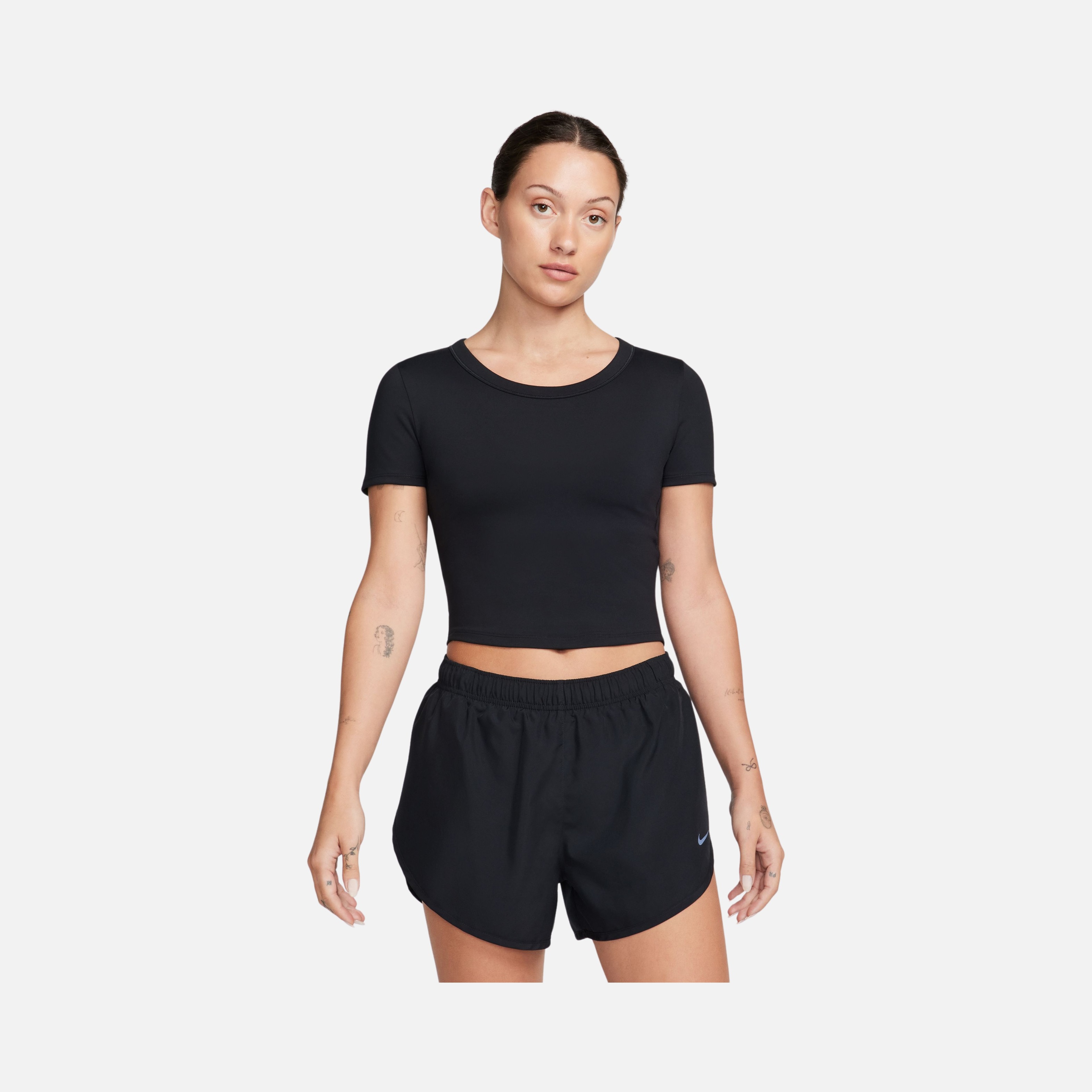 Nike One Fitted Dri-Fit Cropped Training Short-Sleeve Kadın Tişört