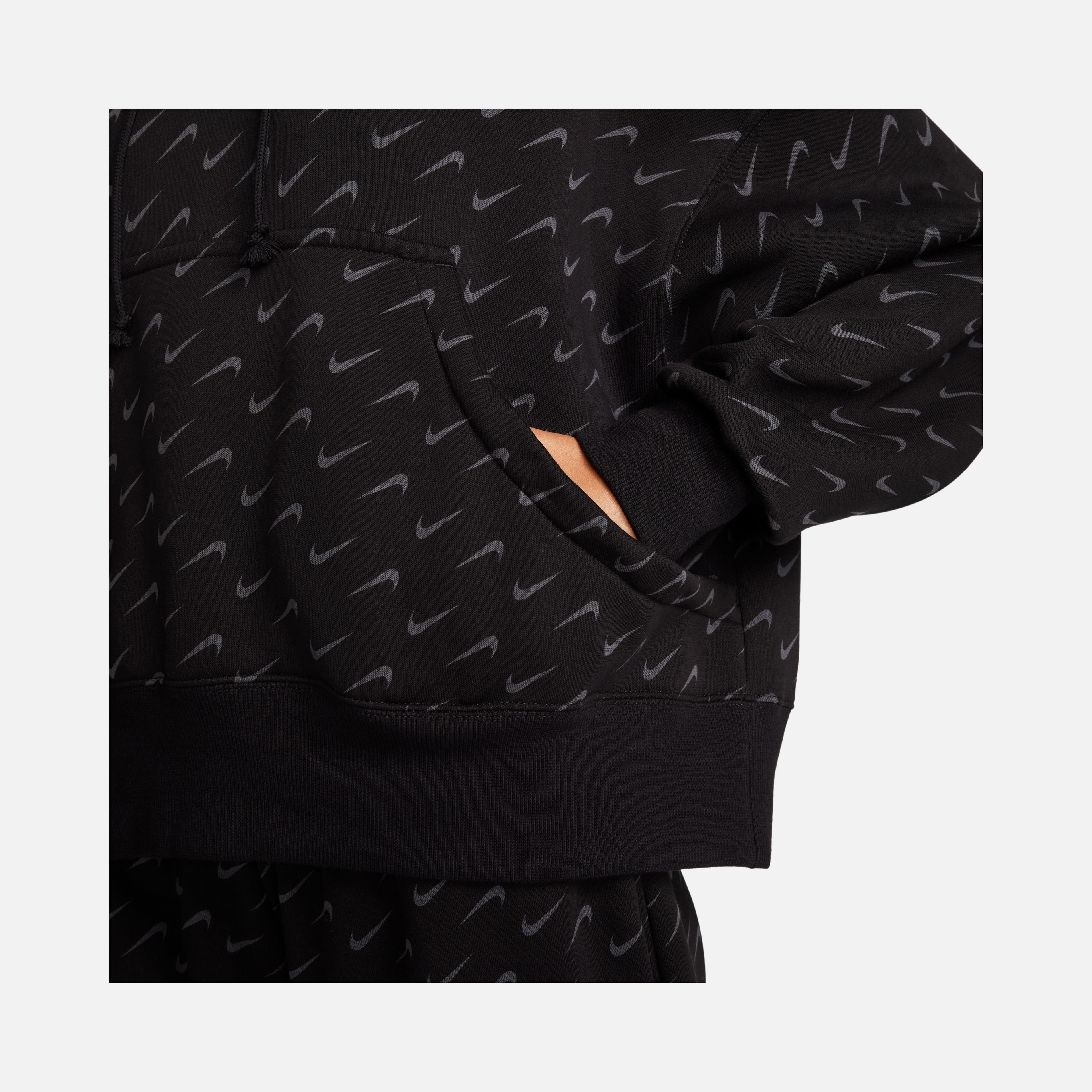 Nike Sportswear Phoenix Fleece Over-Oversized All-Over Print Pullover Hoodie Kadın Sweatshirt