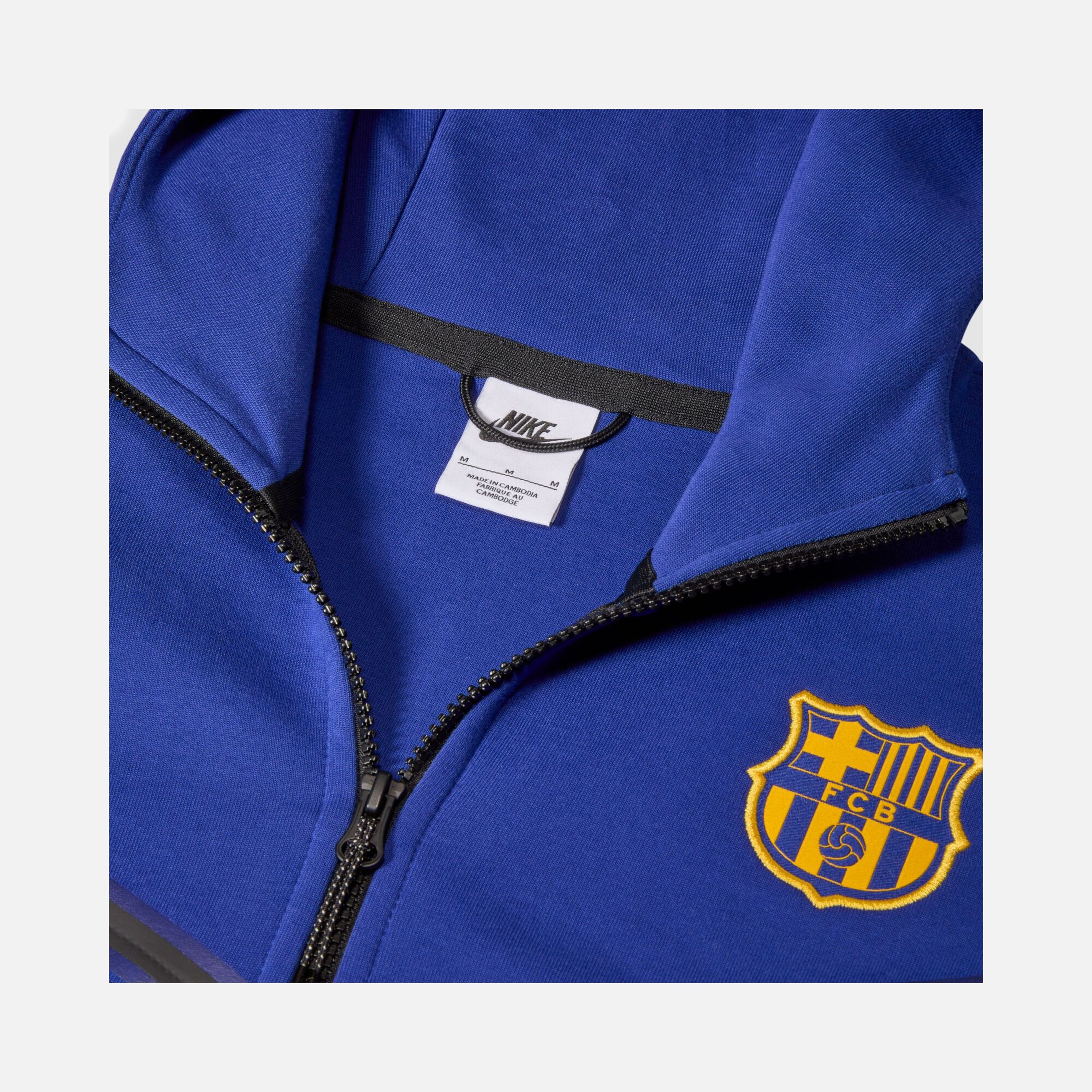 Nike FC Barcelona Tech Fleece Windrunner SS24 Full-Zip Hoodie Erkek Sweatshirt