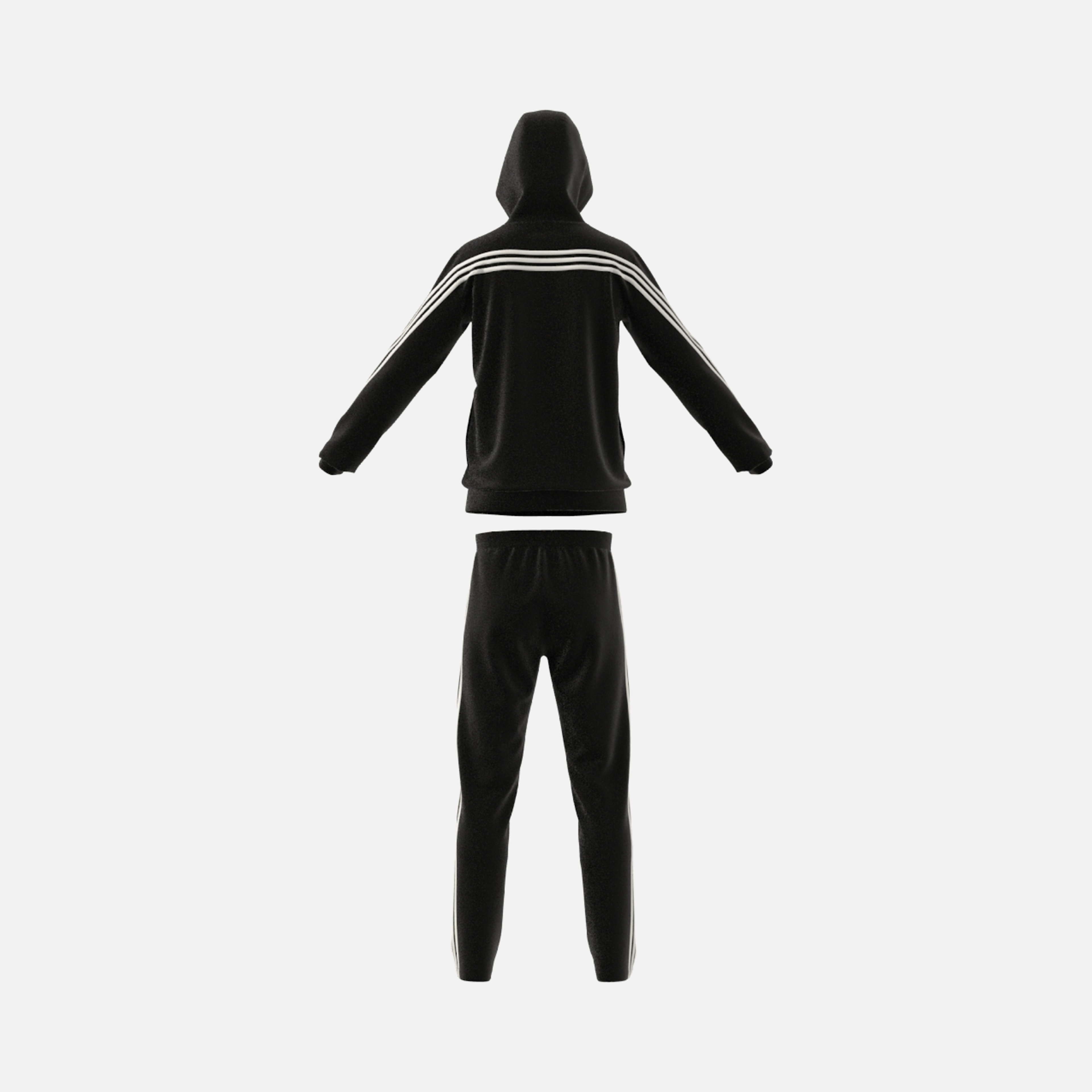 adidas Sportswear Logo Tricot 3-Stripes Full-Zip Hoodie Erkek Eşofman Takımı