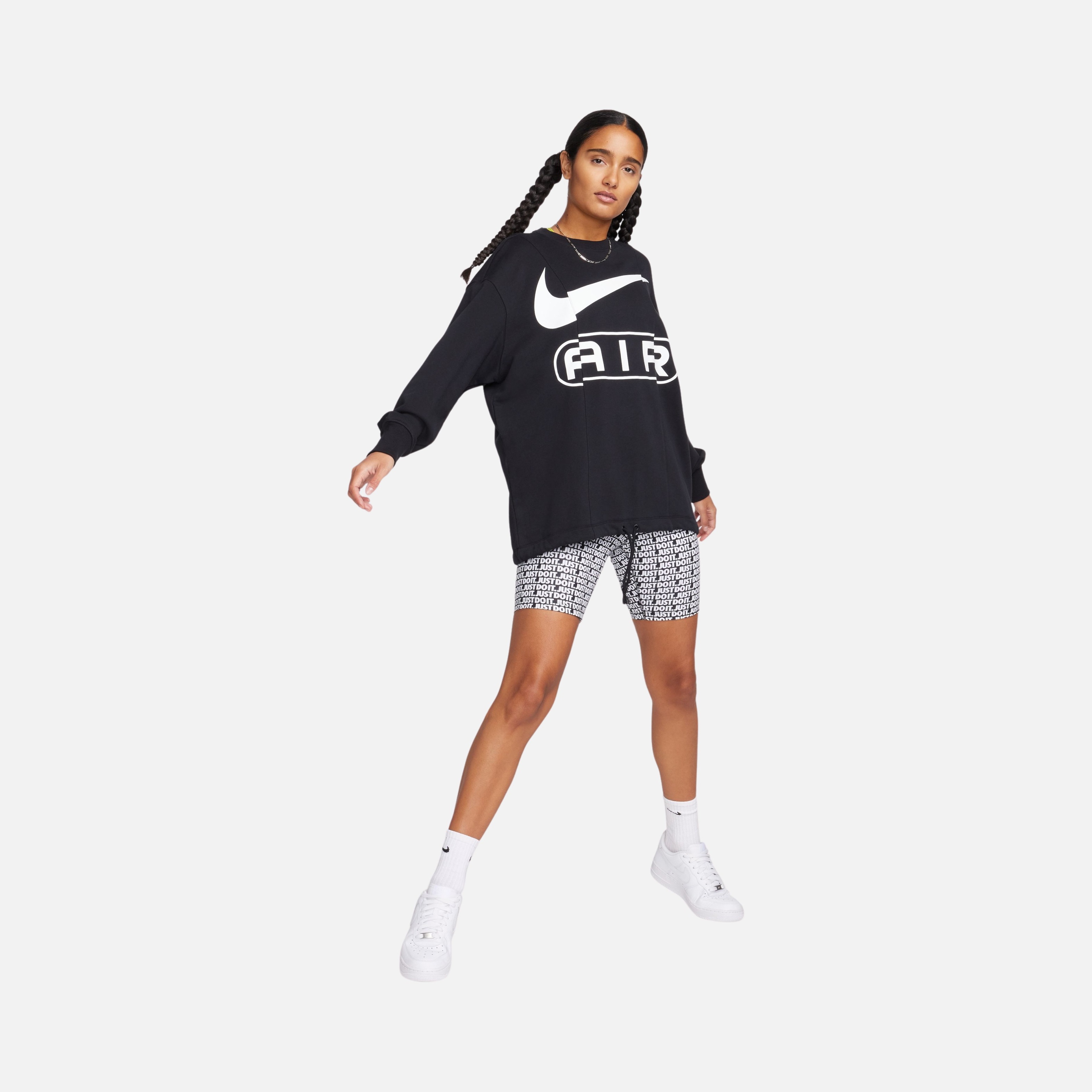 Nike Air Over-Oversized Crew-Neck French Terry ''Adjustable Waist Cord'' Kadın Sweatshirt