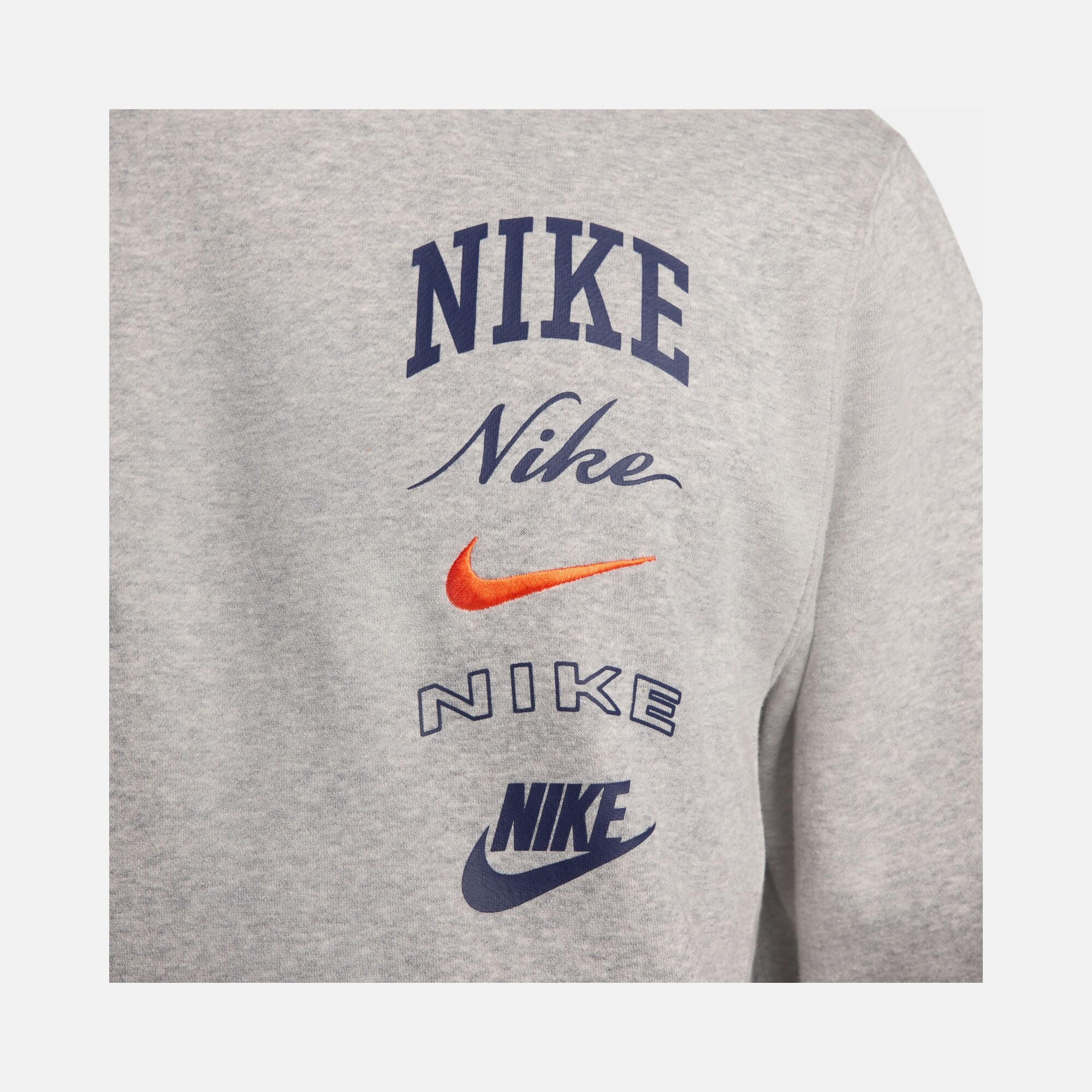 Nike Sportswear Club Fleece ''Stacked Graphics'' Pullover Hoodie Erkek Sweatshirt