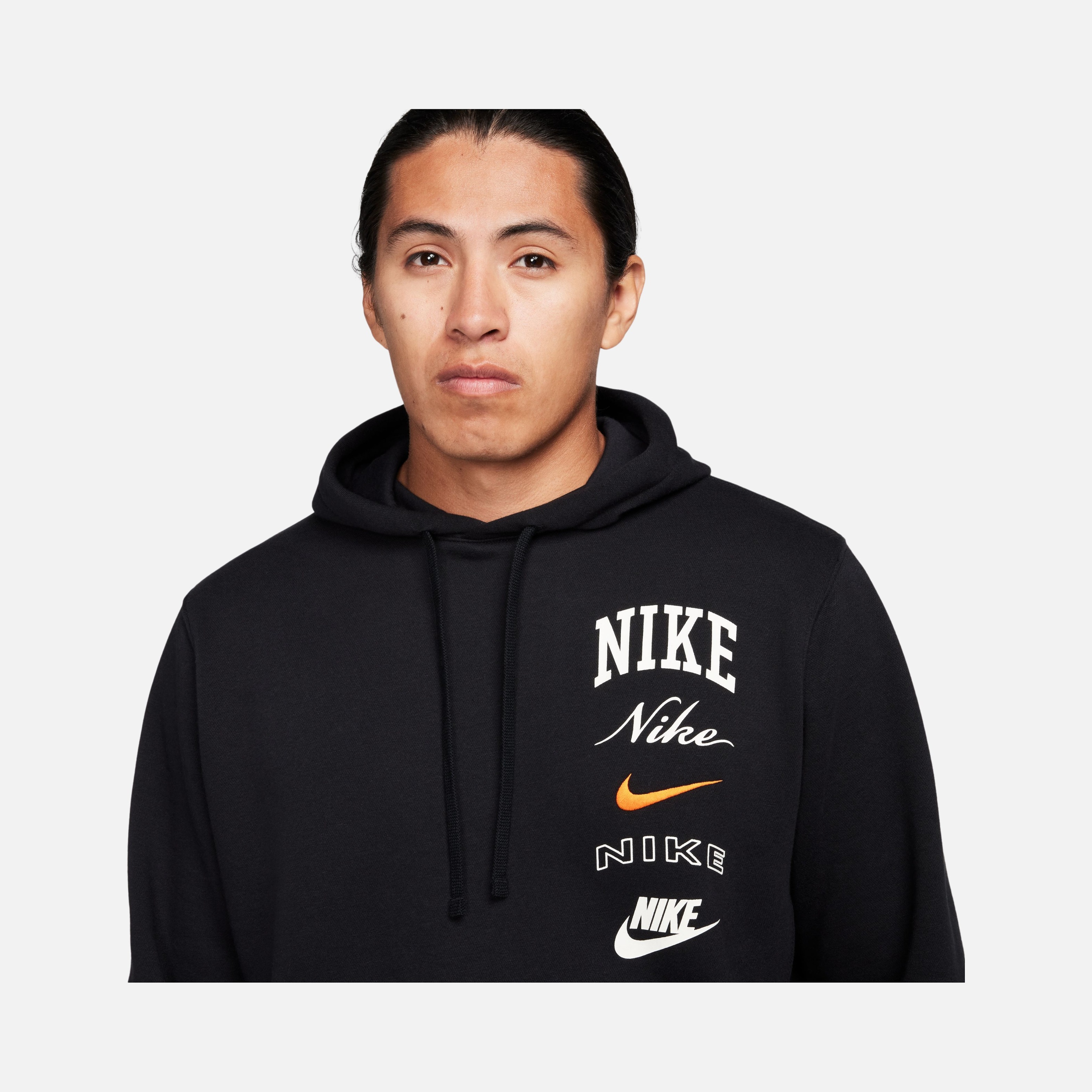 Nike Sportswear Club Fleece ''Stacked Graphics'' Pullover Hoodie Erkek Sweatshirt