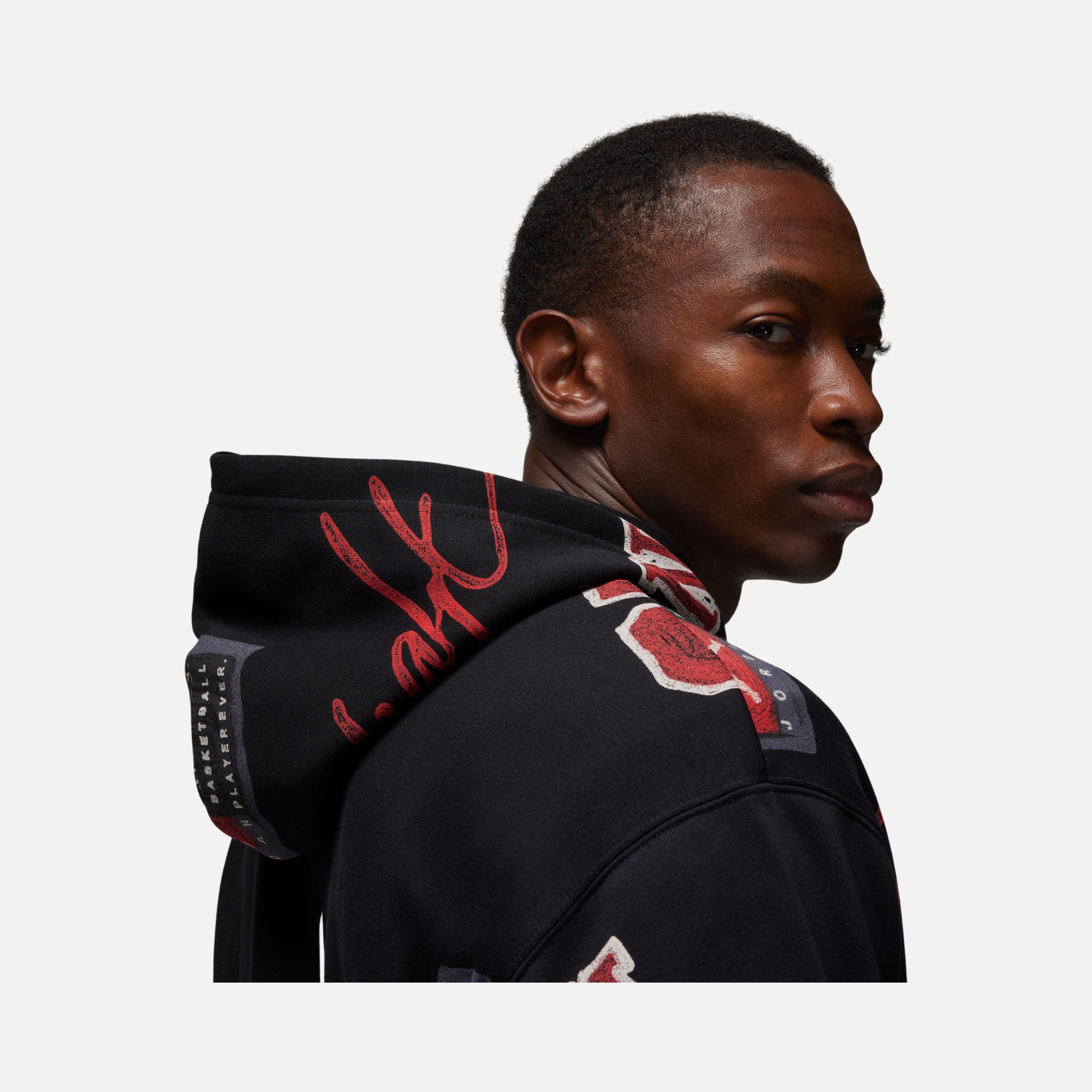 Nike Jordan Essentials Fleece All-Over Printed Pullover Hoodie Erkek Sweatshirt