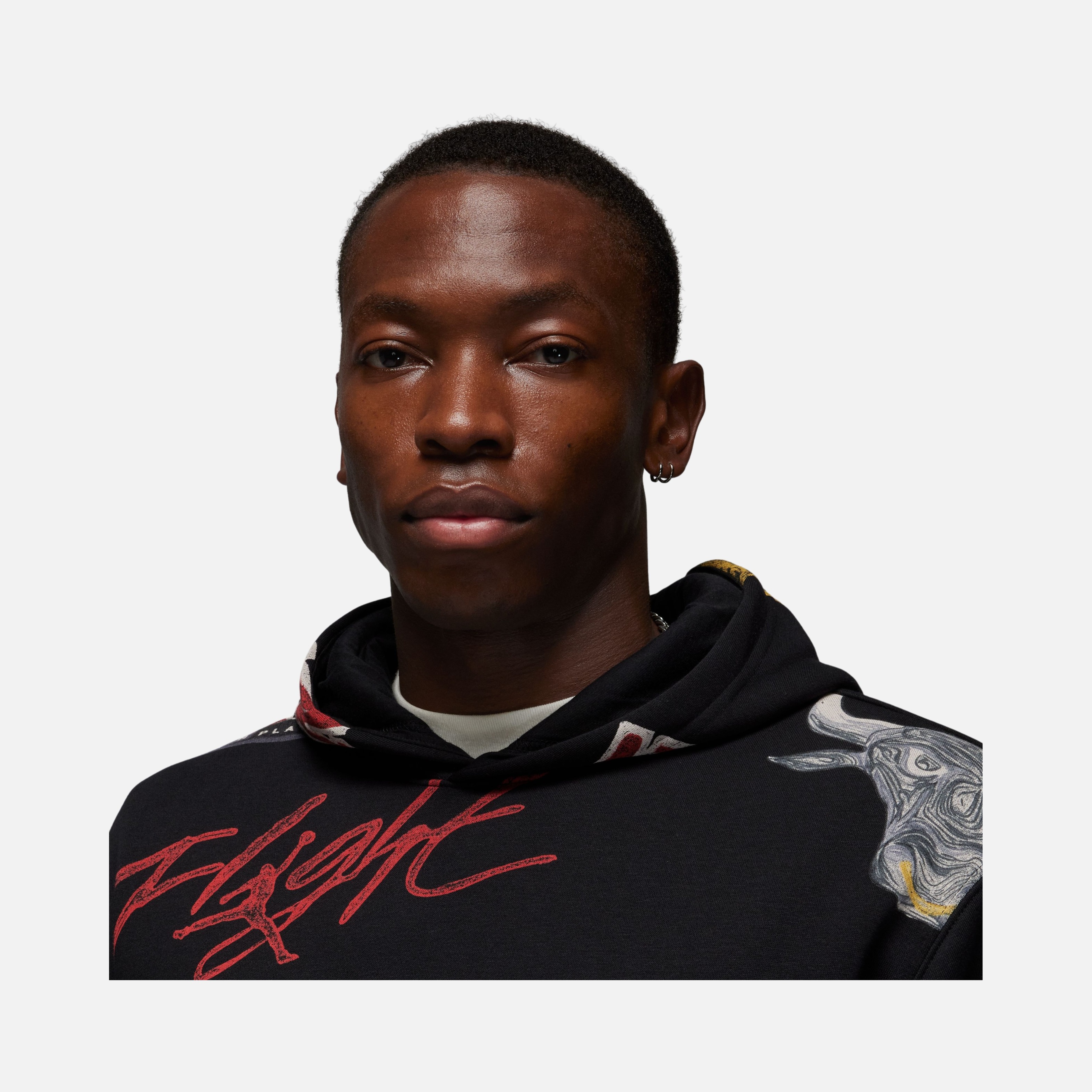 Nike Jordan Essentials Fleece All-Over Printed Pullover Hoodie Erkek Sweatshirt