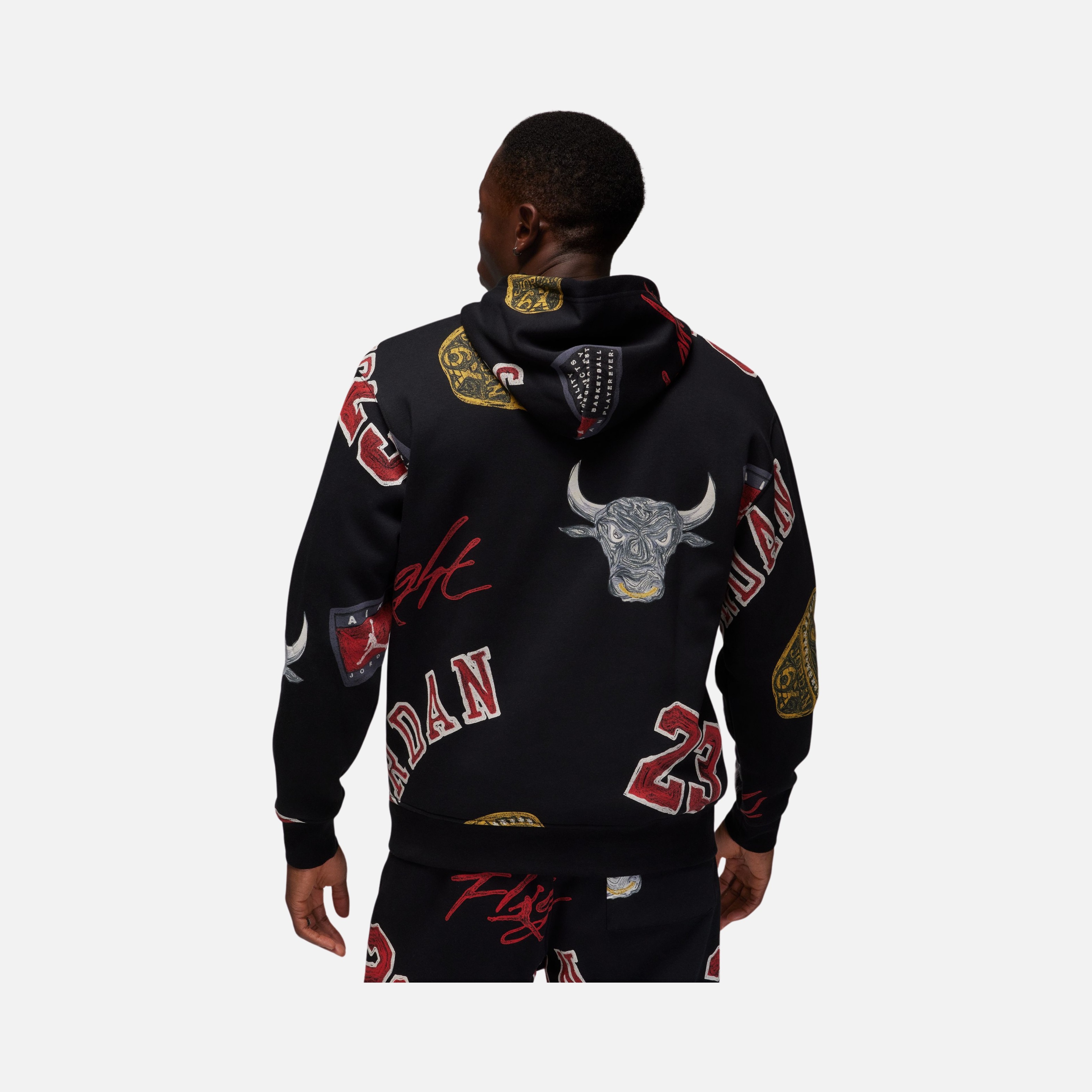 Nike Jordan Essentials Fleece All-Over Printed Pullover Hoodie Erkek Sweatshirt