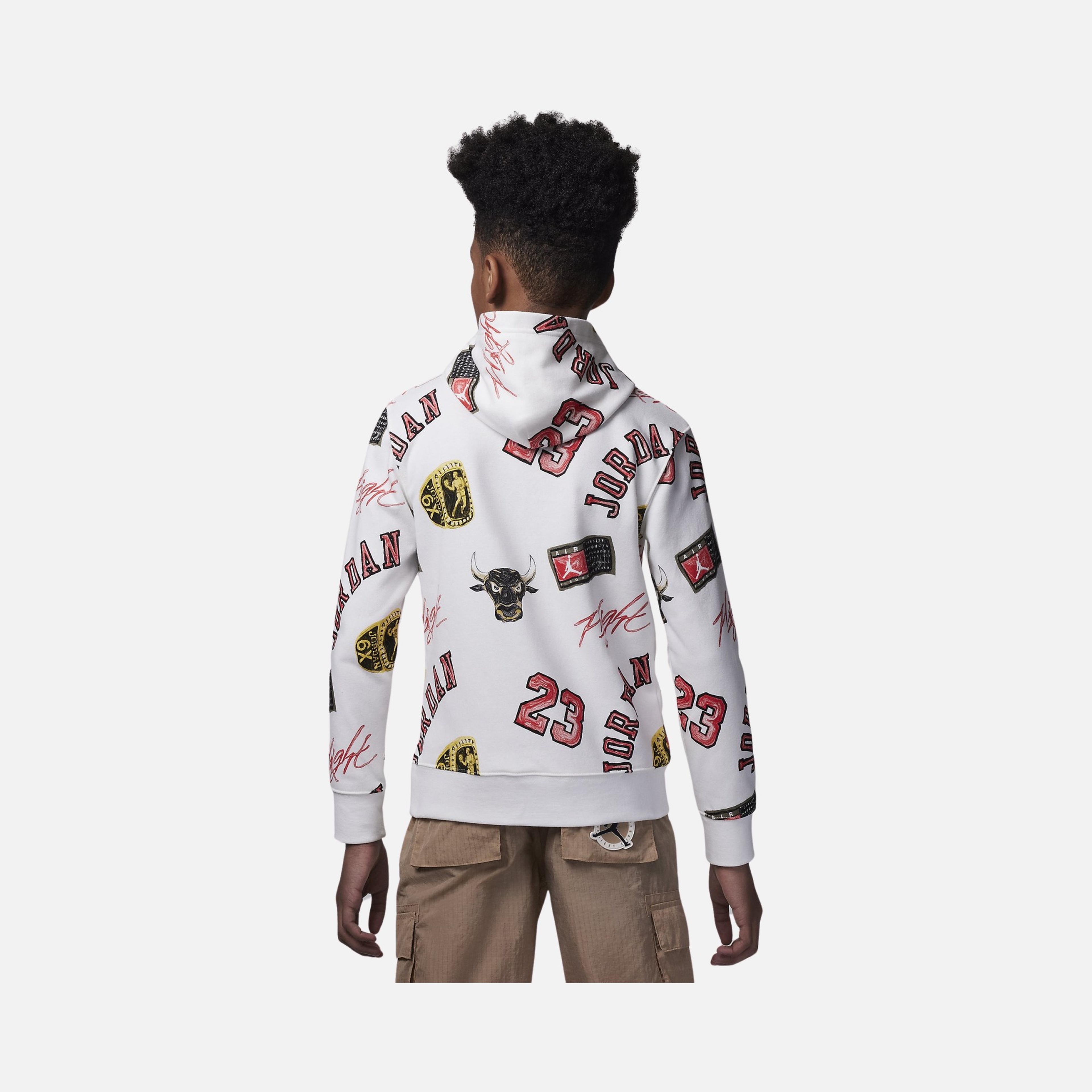 Nike Jordan Essentials French Terry All-Over Printed Pullover Hoodie Çocuk Sweatshirt