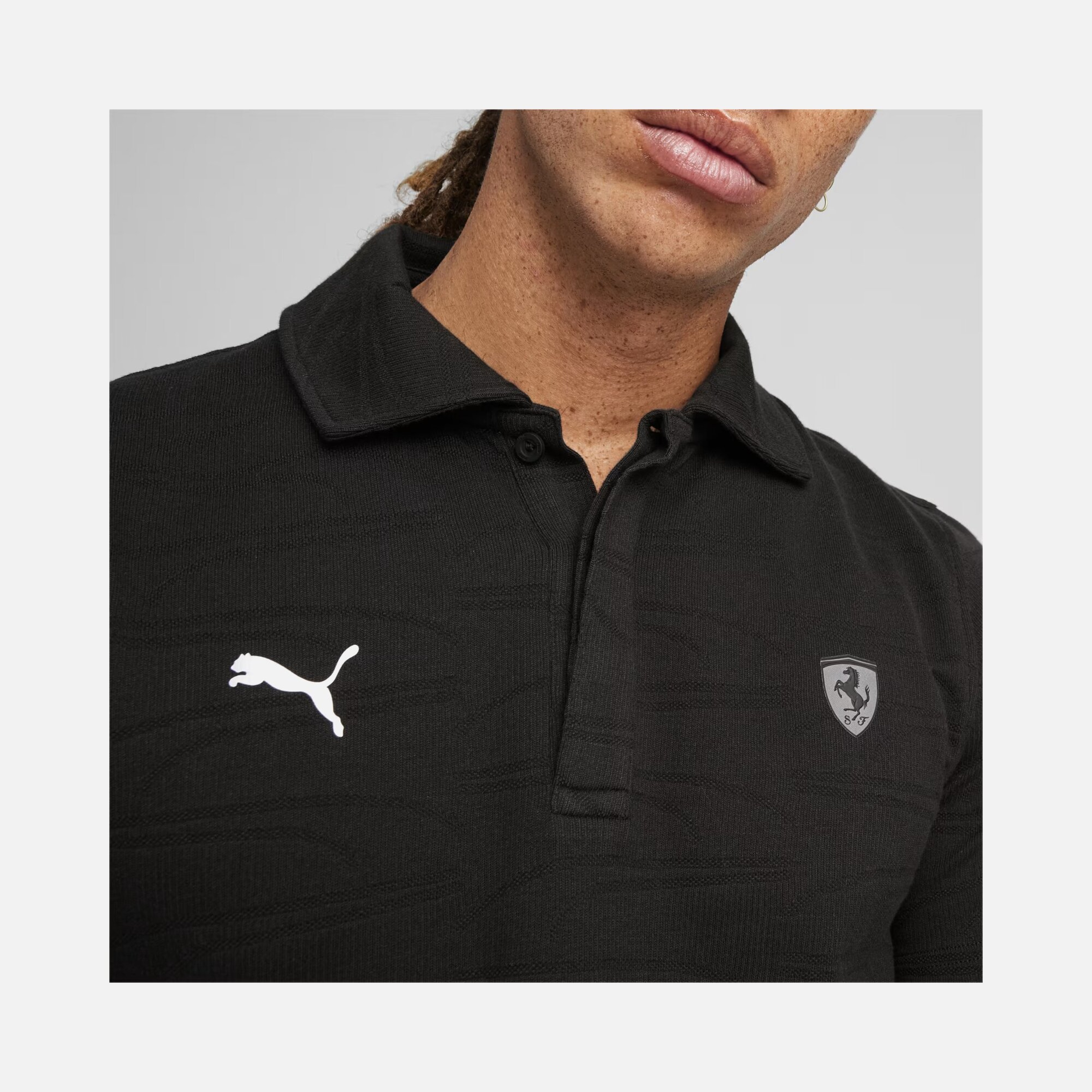 Puma Sportswear Ferrari Style Jacquard Polo Short-Seeve Erkek Tişört