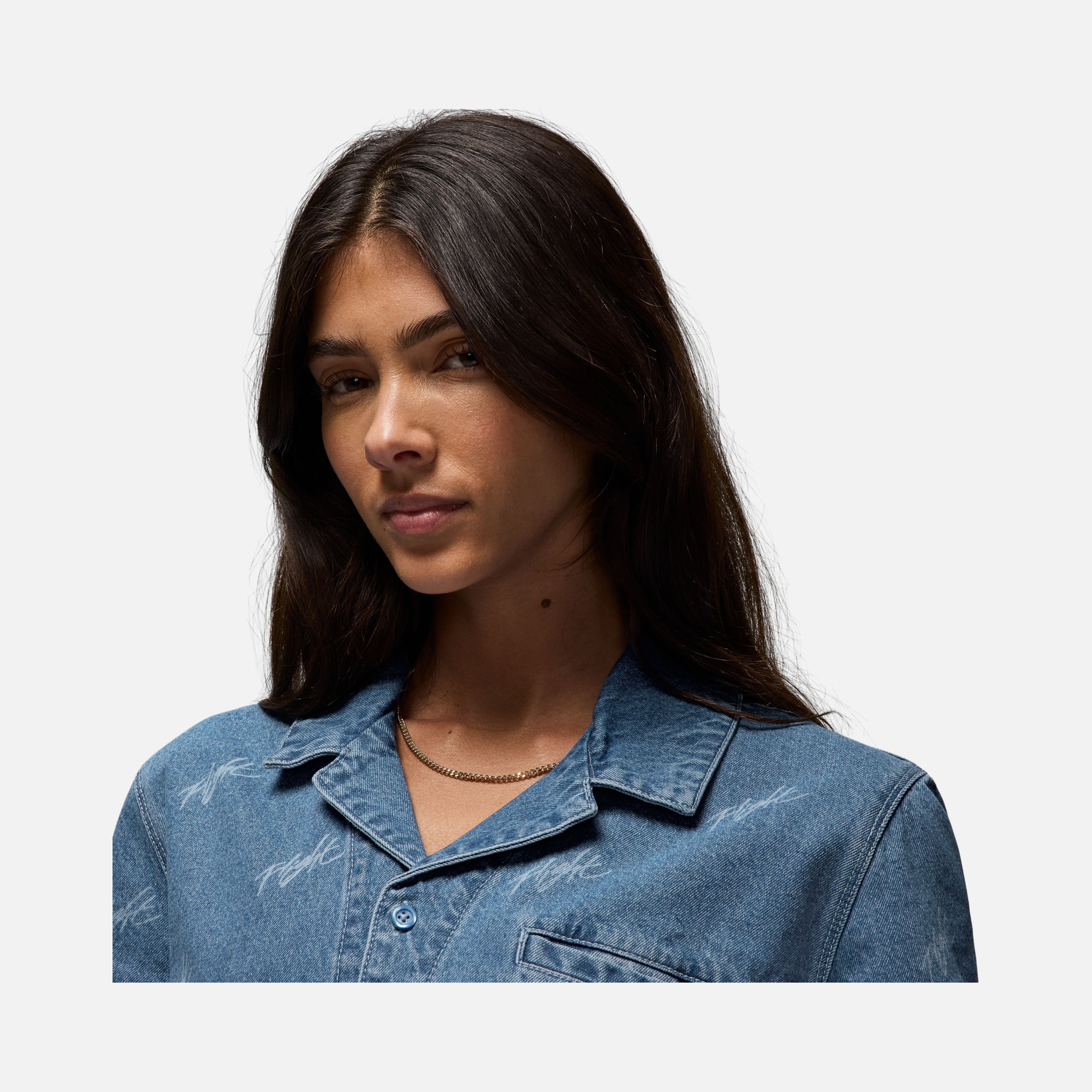 Nike Jordan Flight Graphics Woven Full-Buttoned Short-Sleeve Kadın Gömlek