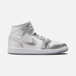 Nike Air Jordan 1 Mid SE "Crumpled Silver Detail" Kadın Spor Ayakkabı