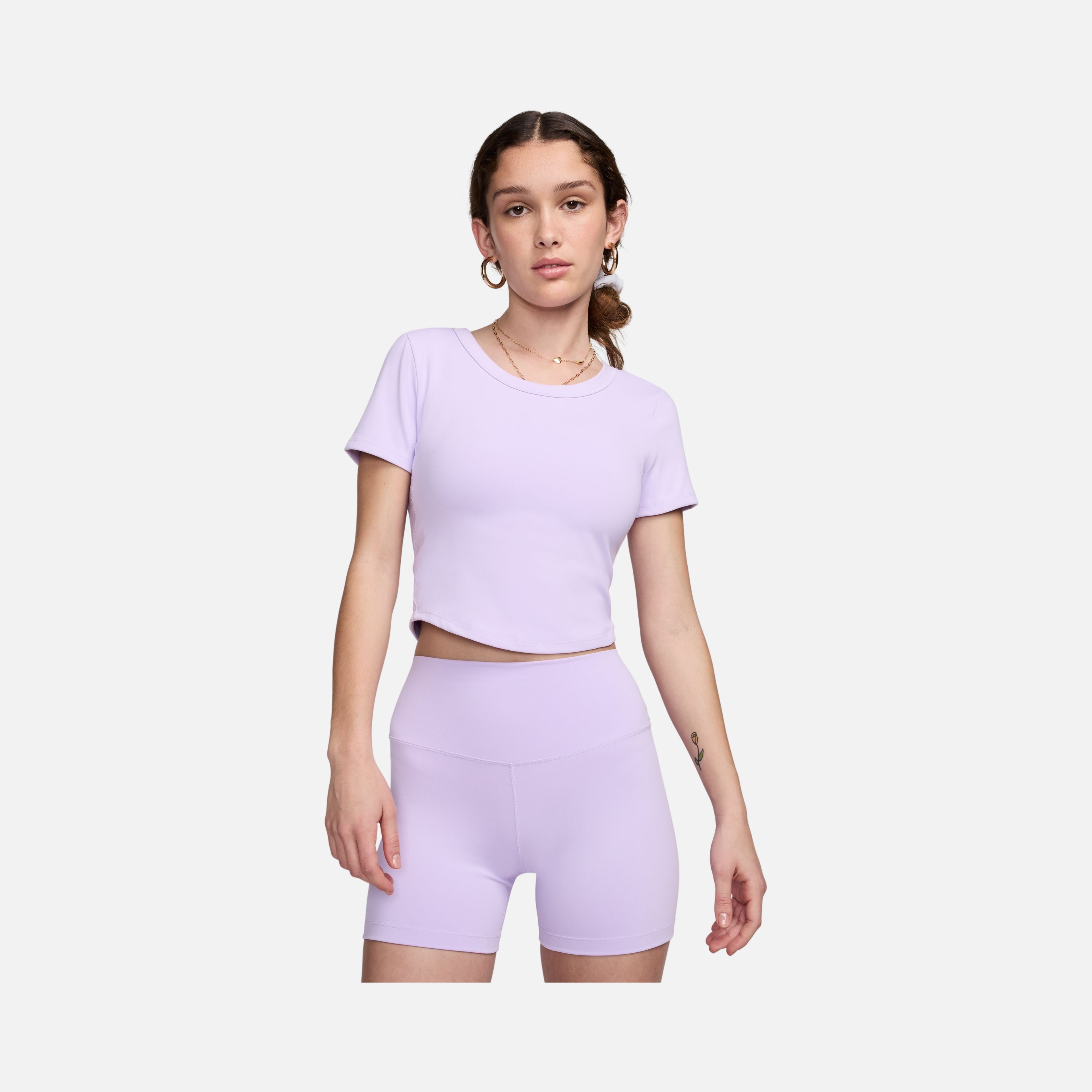 Nike One Fitted Dri-Fit Cropped Training Short-Sleeve Kadın Tişört