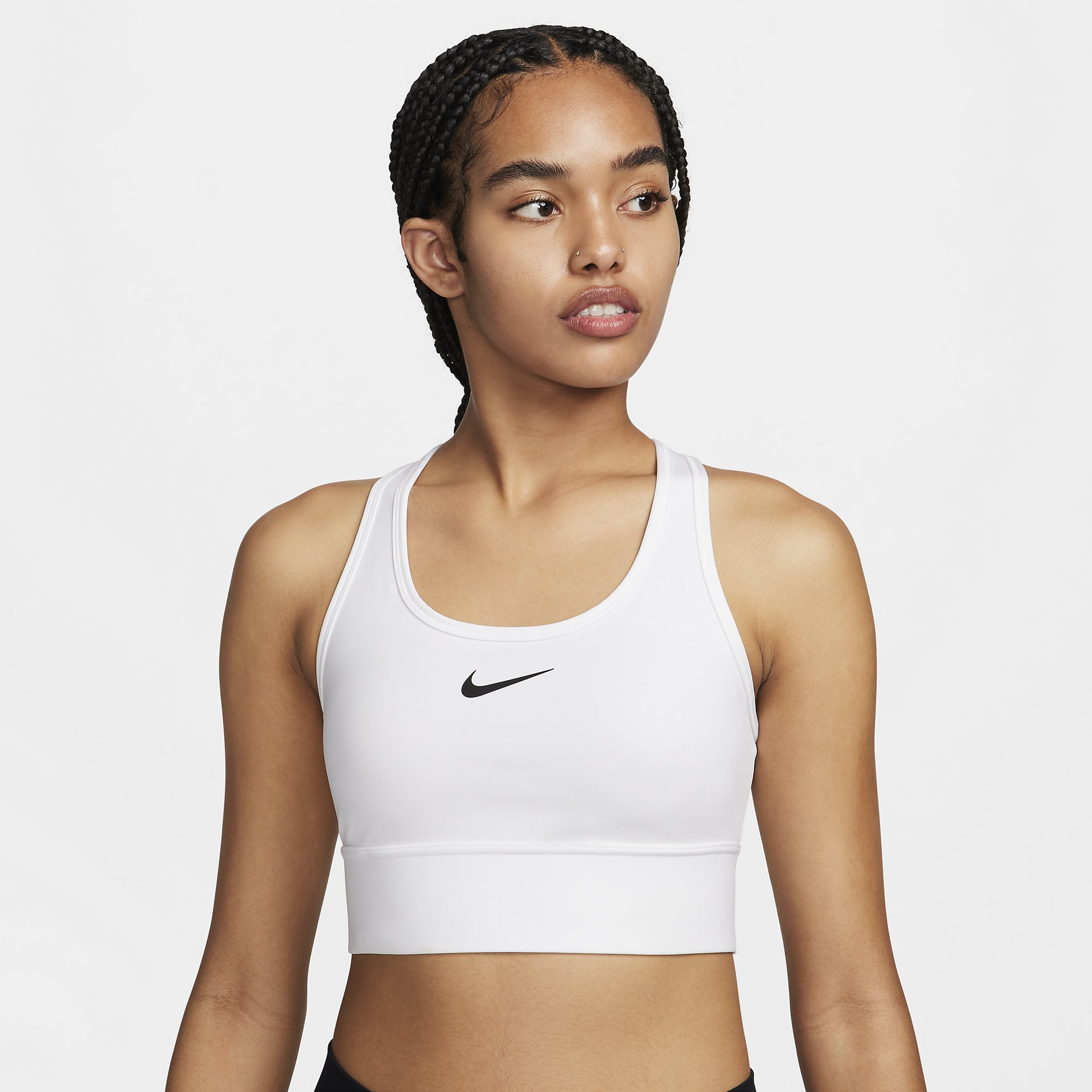 Nike Swoosh Medium Support Padded Longline Sports Kadın Bra