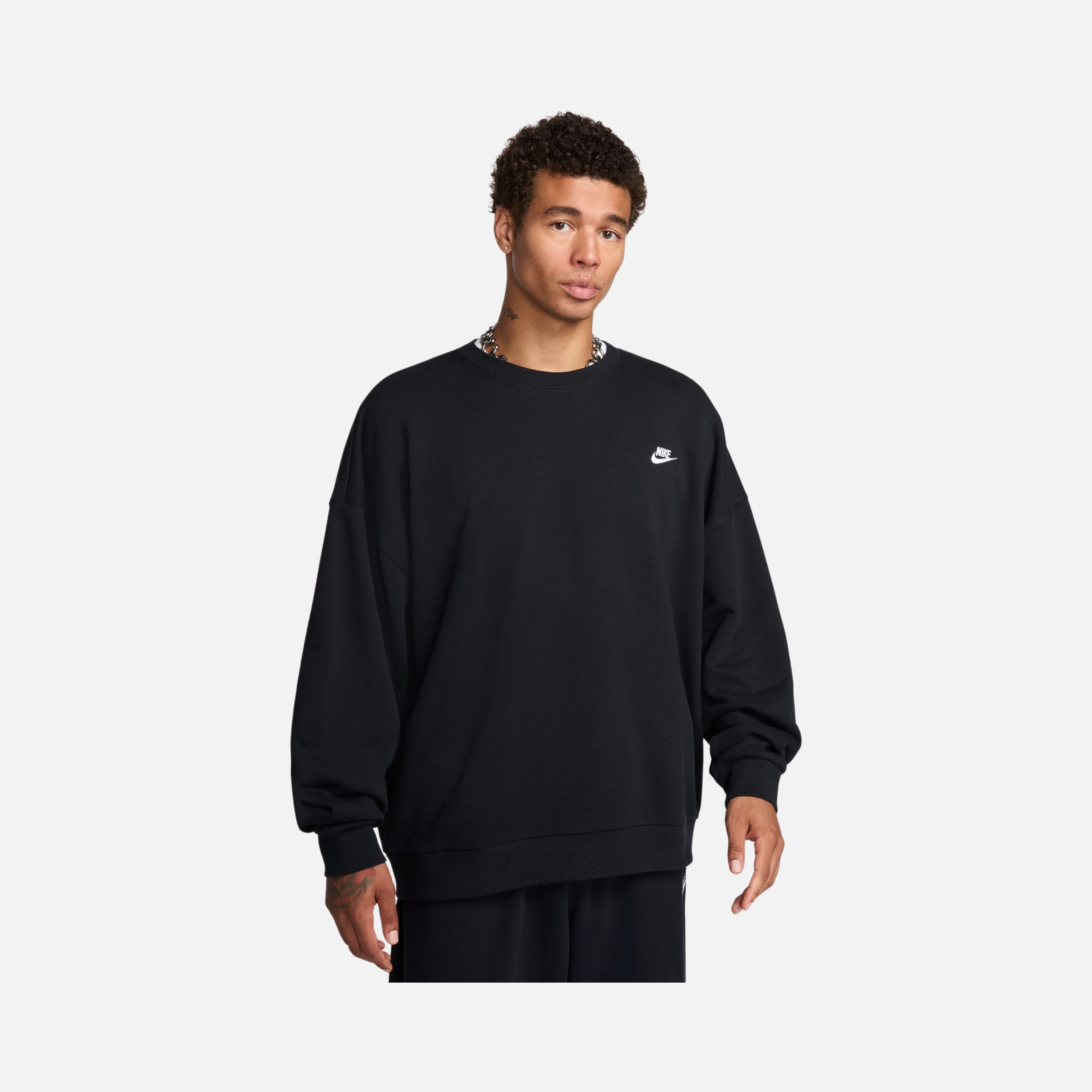 Nike Club+ Fleece Oversized French Terry Crew Erkek Sweatshirt