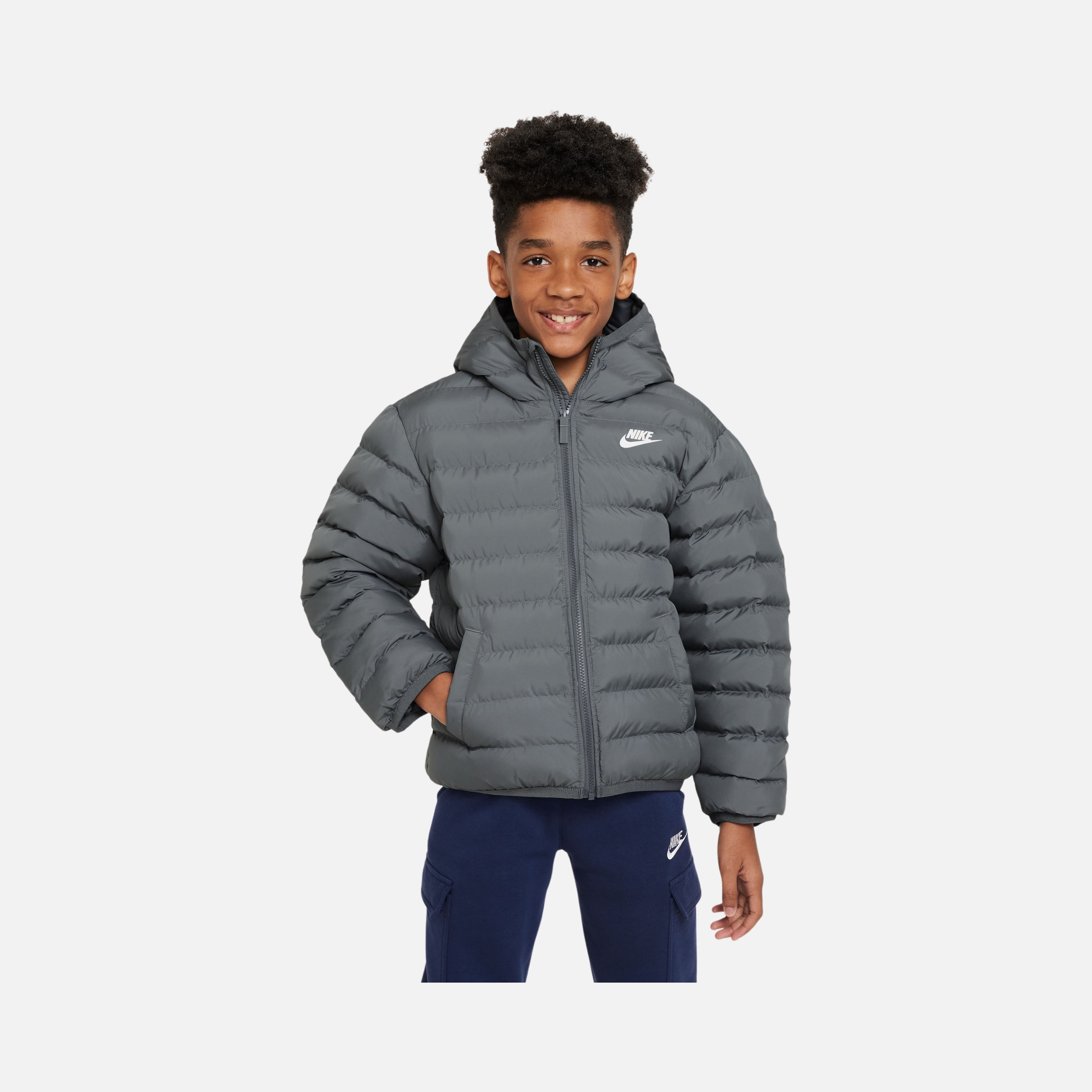 Nike Sportswear Heavyweight Synthetic-Fill EasyOn Therma-Fit Repel Loose Full-Zip Hoodie Çocuk Mont