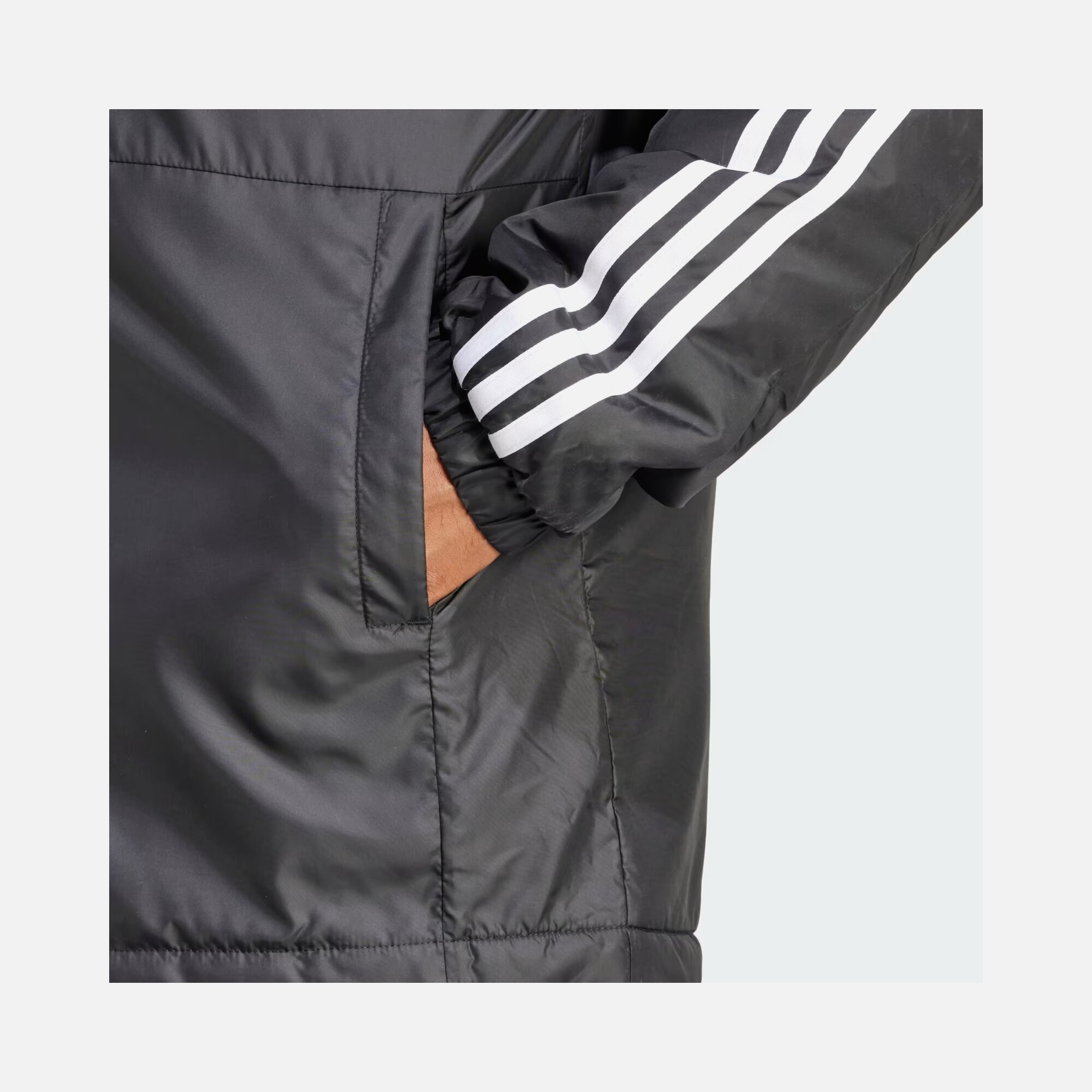 adidas Essentials 3-Stripes Insulated Full-Zip Hoodie Erkek Mont